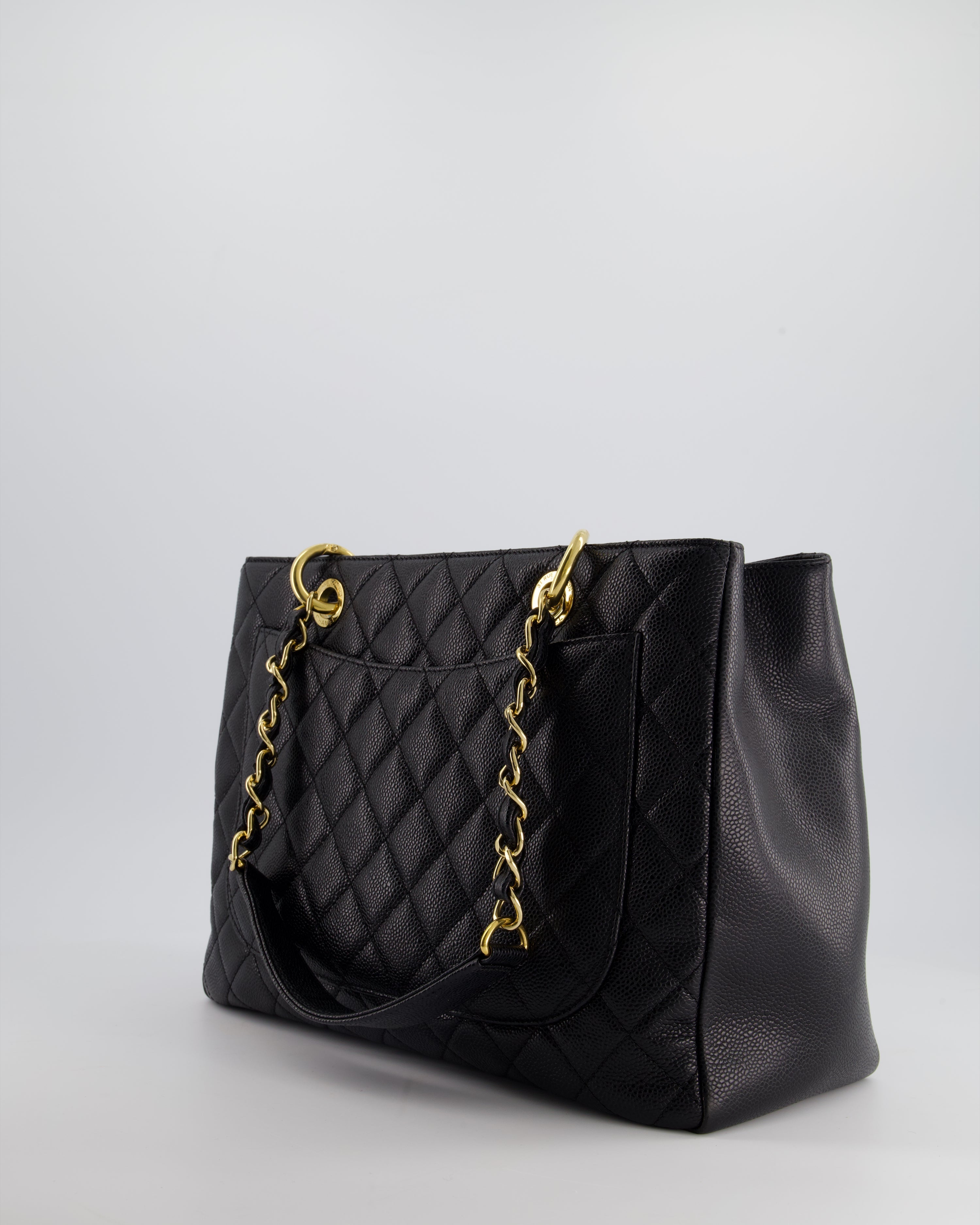 Chanel Black Caviar GST Tote Bag with Gold Hardware