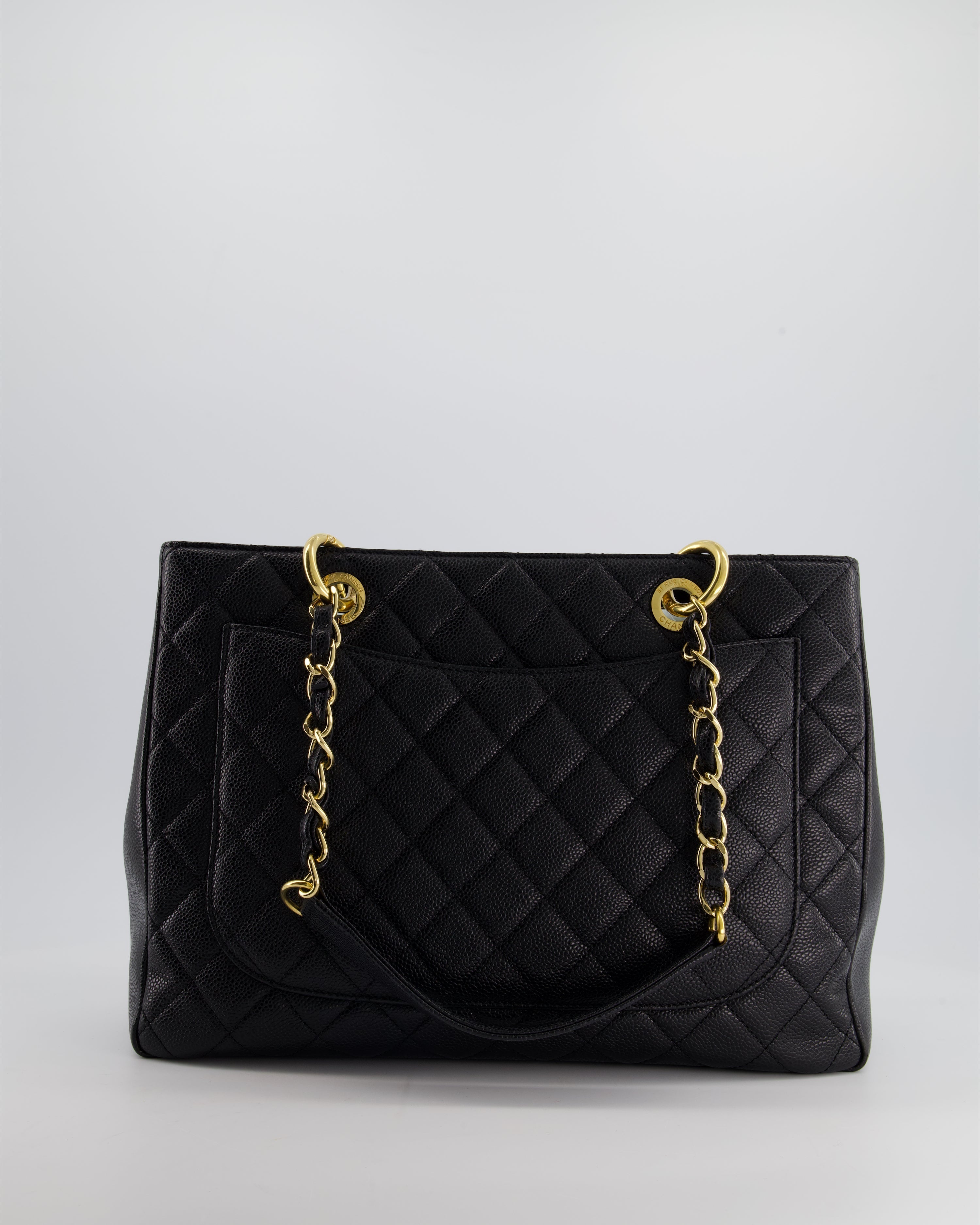 Chanel Black Caviar GST Tote Bag with Gold Hardware