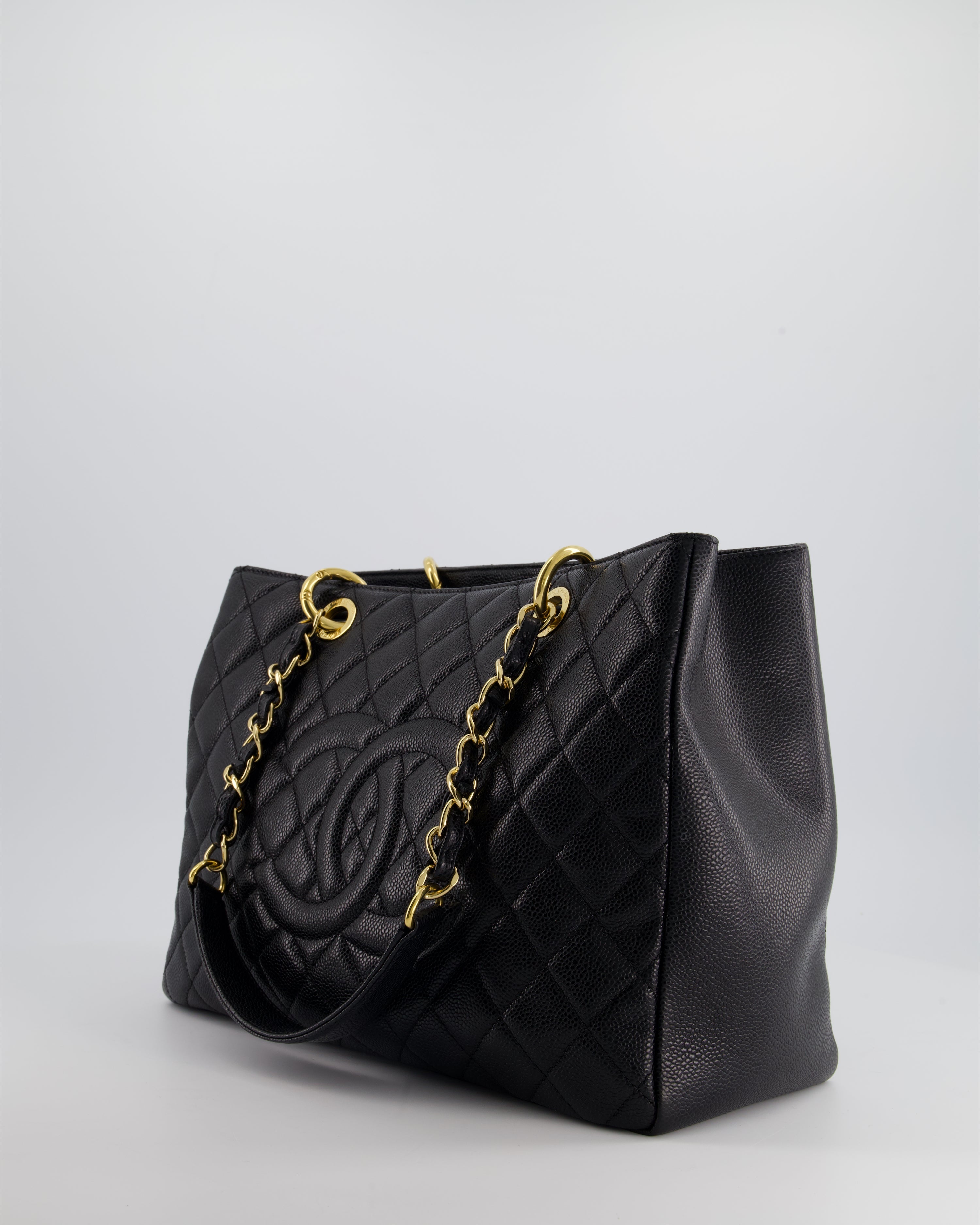 Chanel Black Caviar GST Tote Bag with Gold Hardware