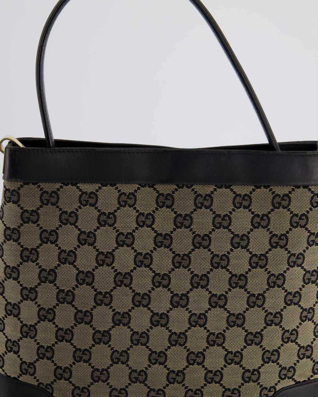 *VINTAGE* Gucci Black Monogram Shoulder Bag with Silver Hardware