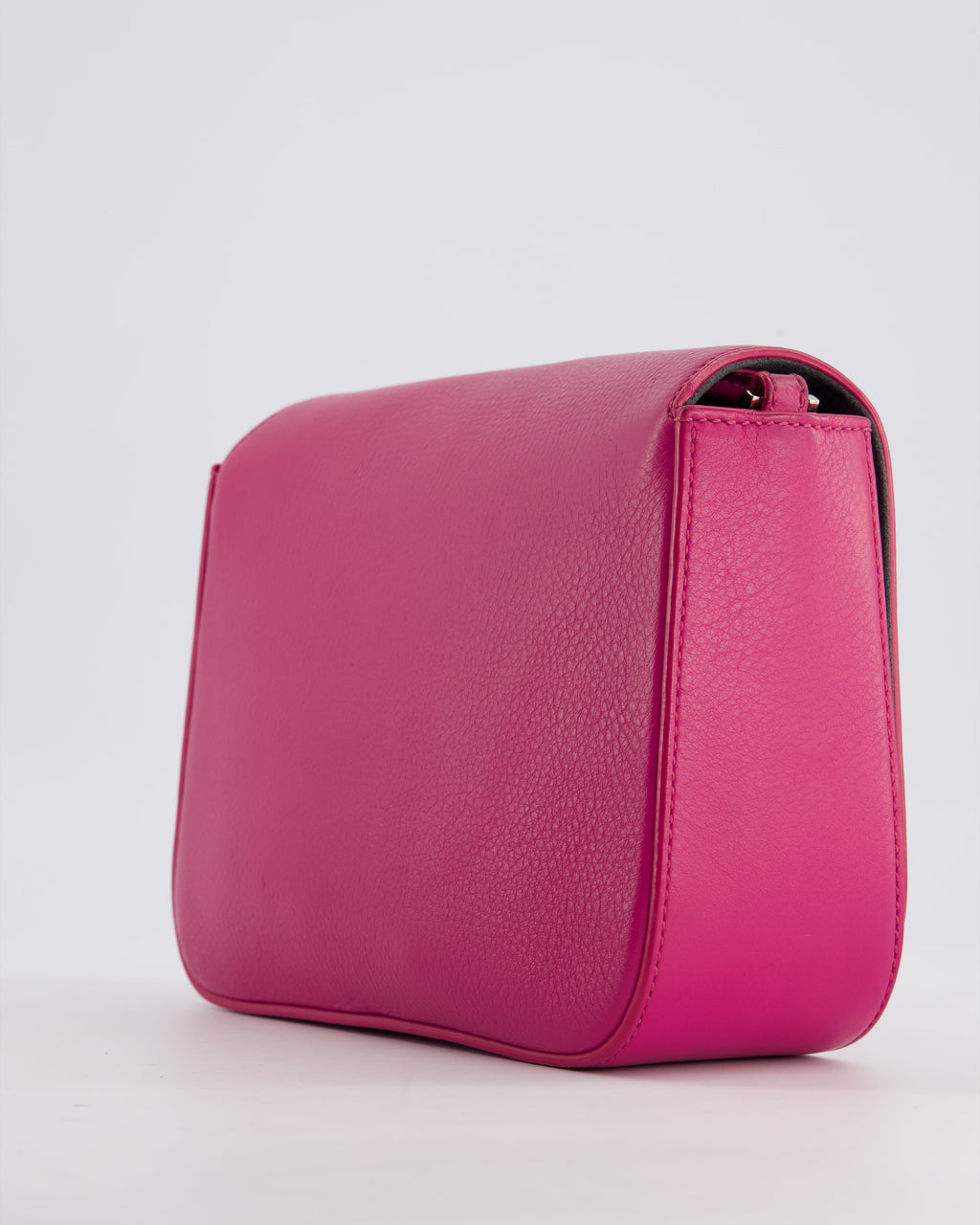 Fendi Bright Pink Leather Shoulder Bag with FF Silver Logo