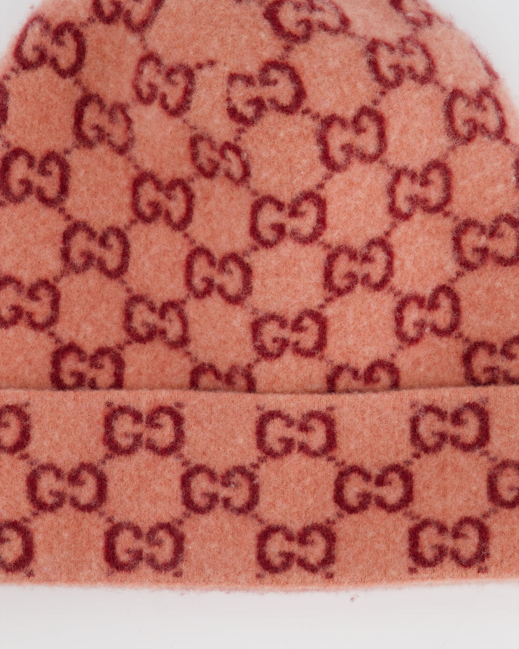 Gucci Pink GG Wool Beanie Hat Size M