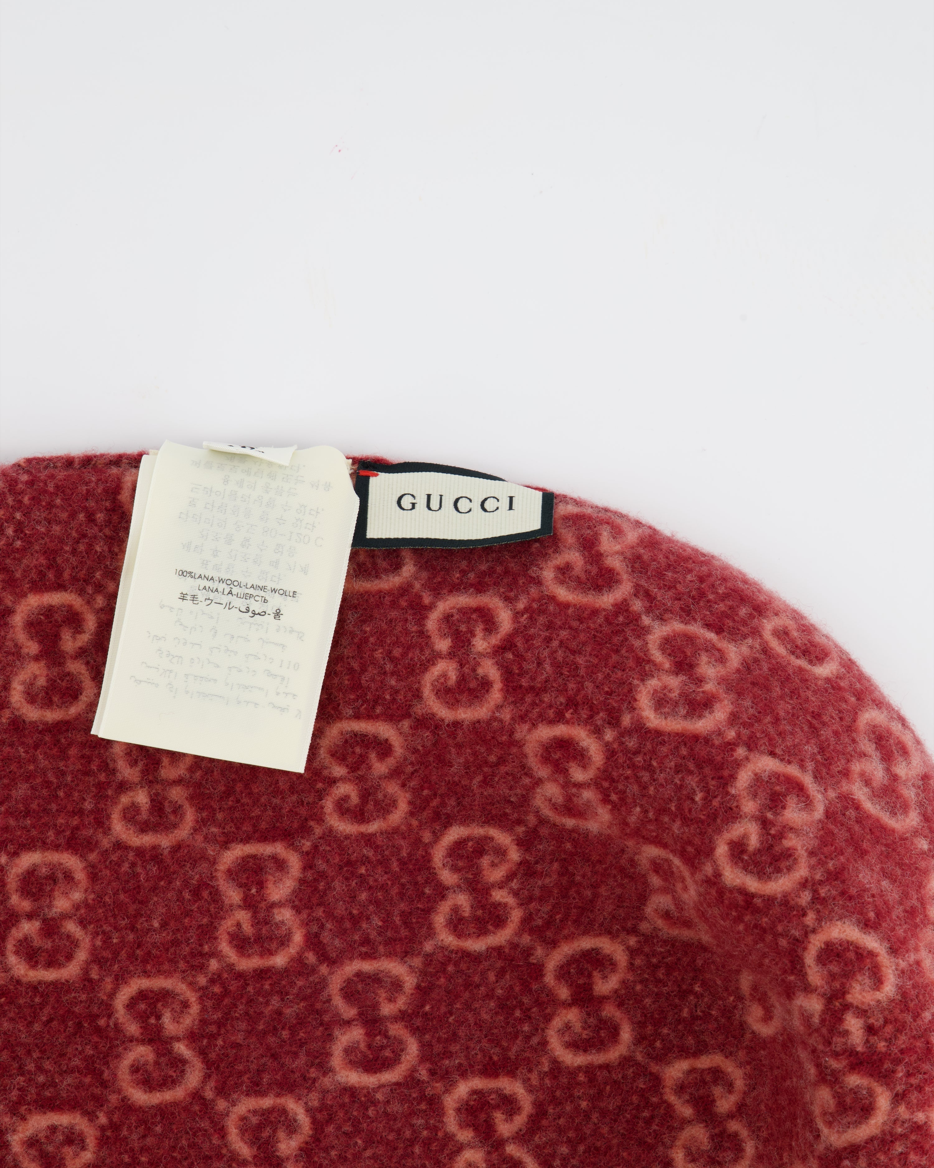 Gucci Pink GG Wool Beanie Hat Size M