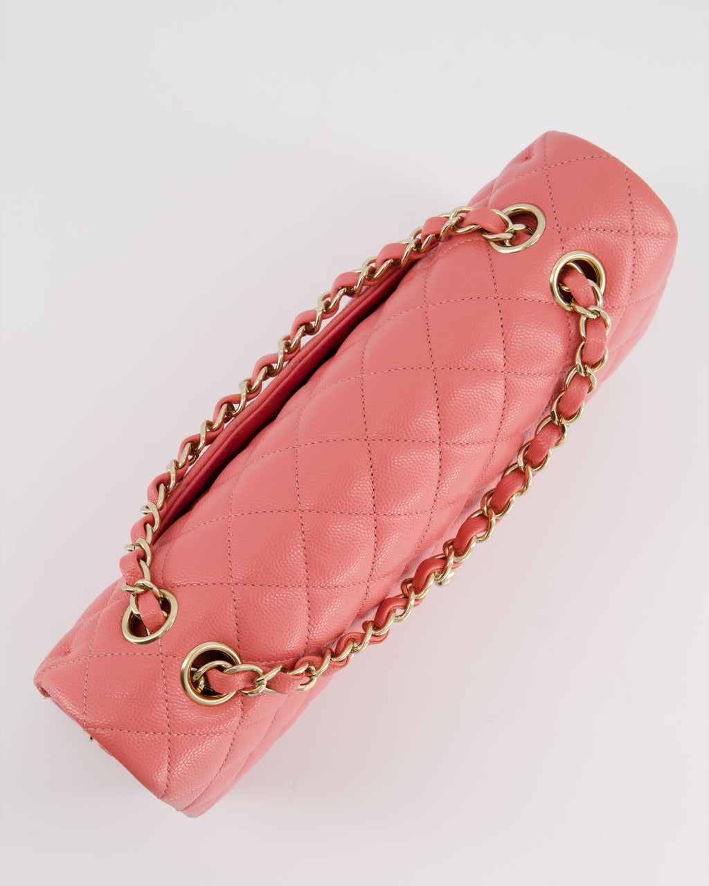 Chanel Medium Pink Classic Double Flap Bag in Caviar Leather with Gold Hardware
