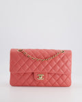 Chanel Medium Pink Classic Double Flap Bag in Caviar Leather with Gold Hardware