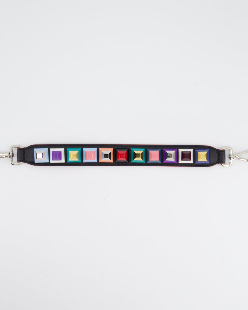 Fendi Multi-Colour Short Bag Strap with Spike Detail