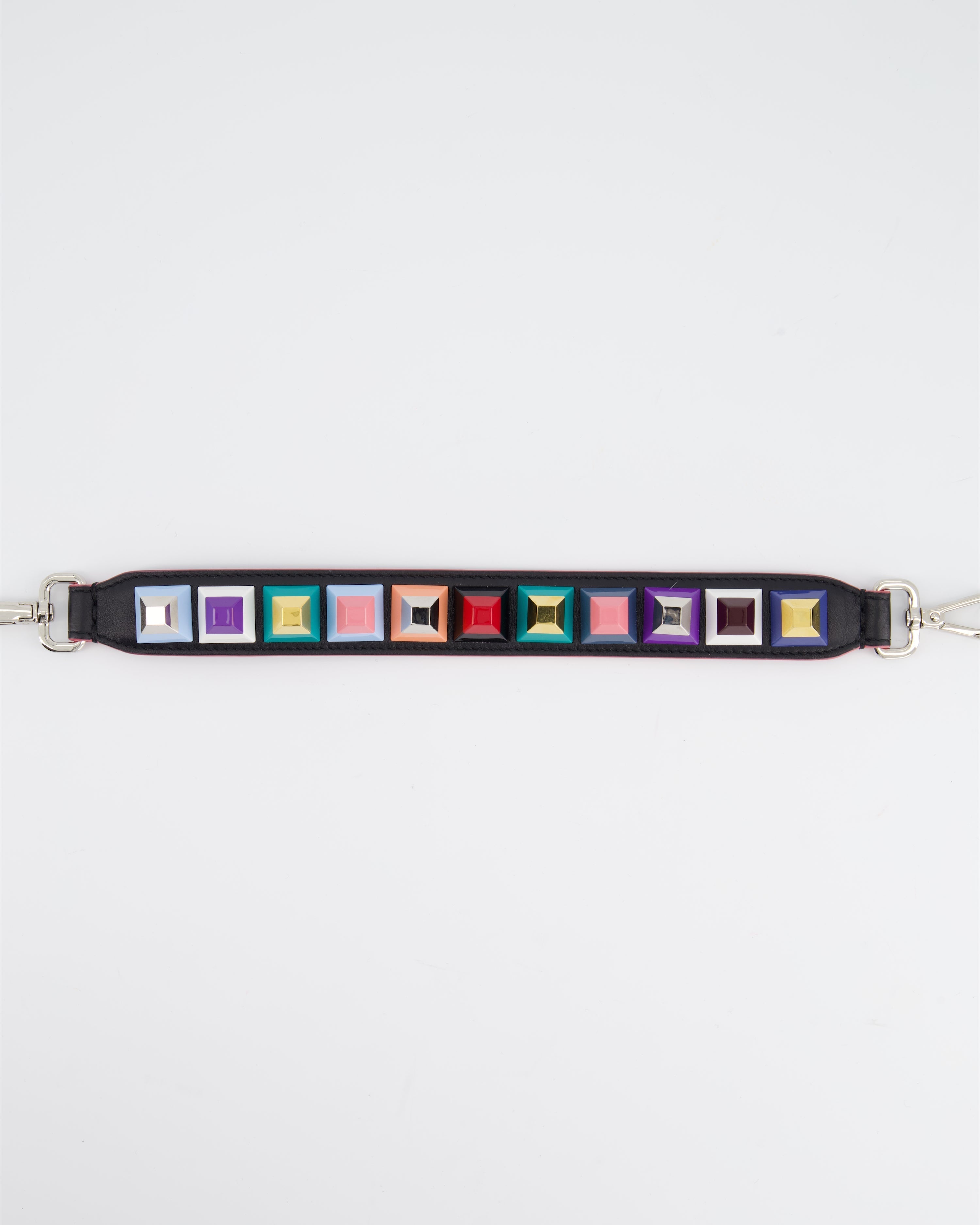 Fendi Multi-Colour Short Bag Strap with Spike Detail