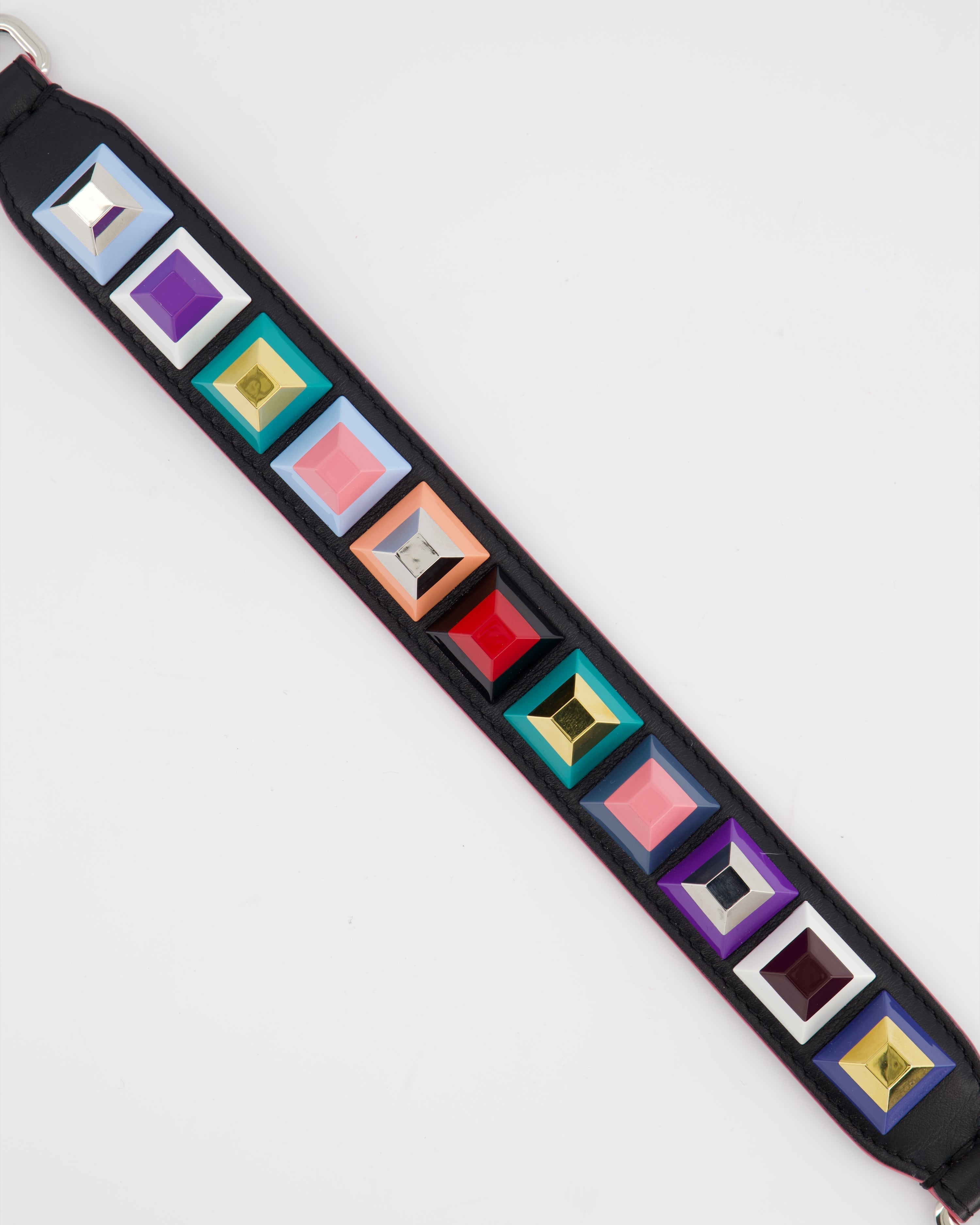 Fendi Multi-Colour Short Bag Strap with Spike Detail