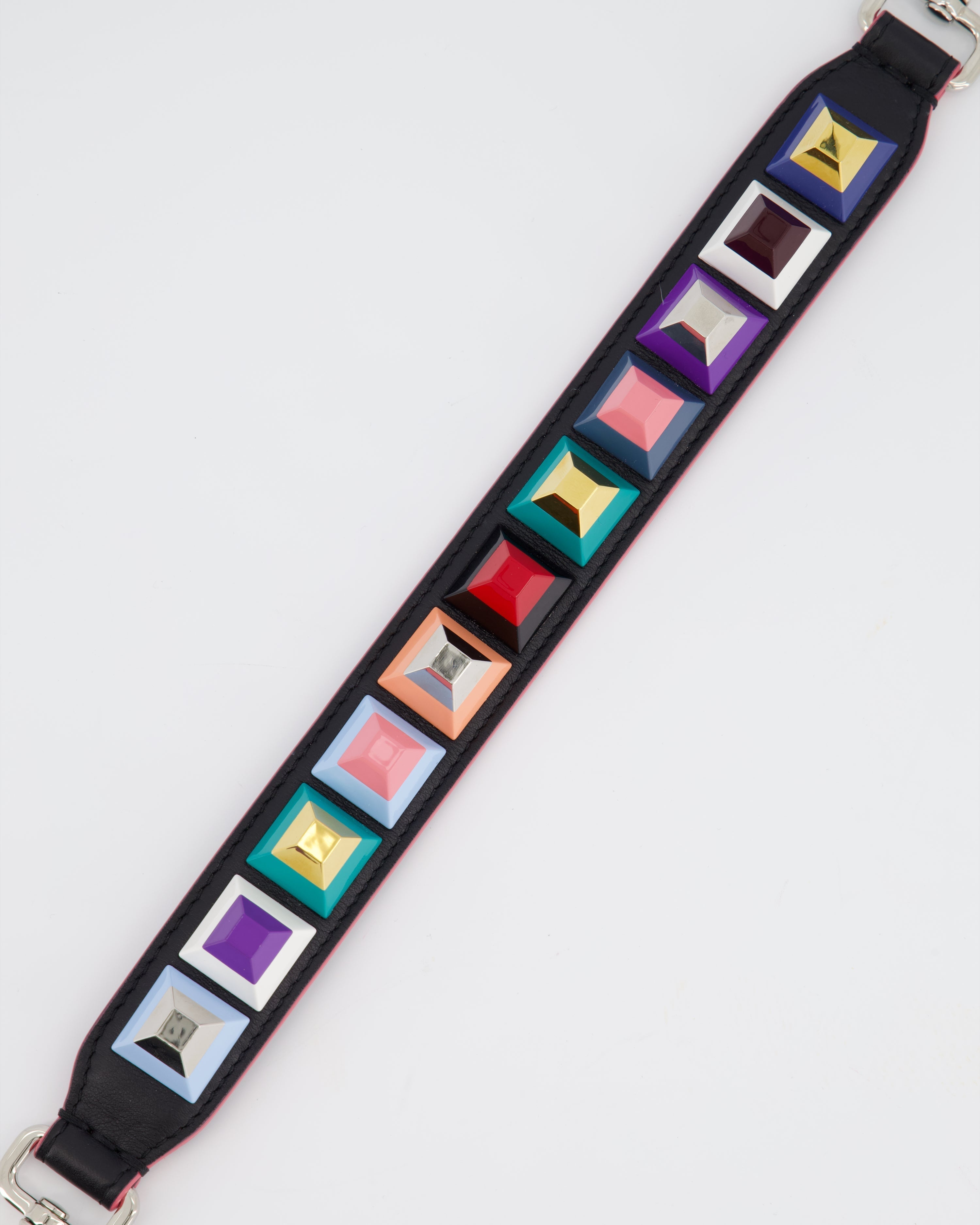 Fendi Multi-Colour Short Bag Strap with Spike Detail