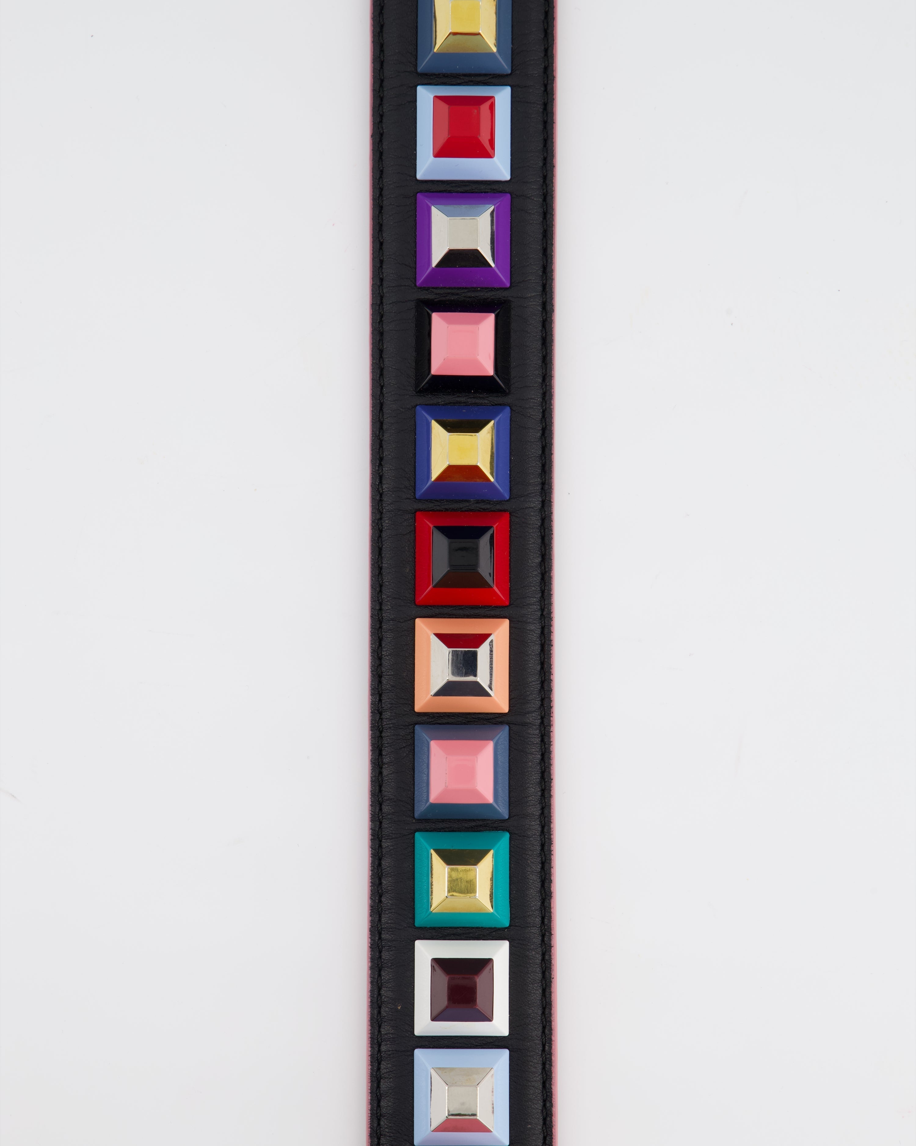 Fendi Multi-Colour Long Bag Strap with Spike Detail