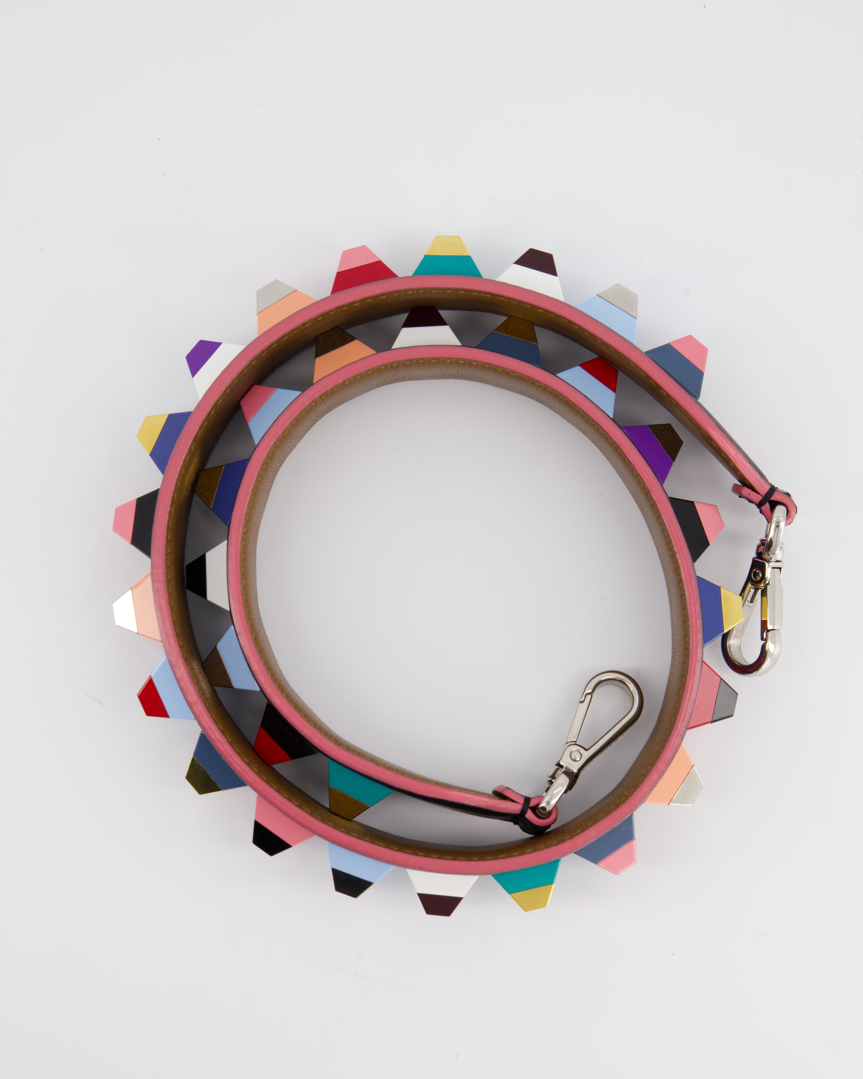 Fendi Multi-Colour Long Bag Strap with Spike Detail