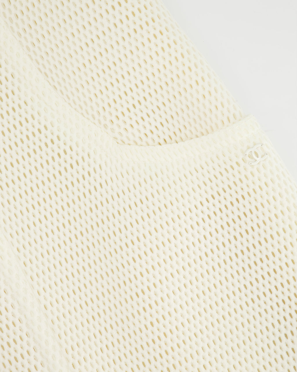 Chanel White Textured Sleeveless Mini Dress with Pocket Detail Size FR 34 (UK 6)