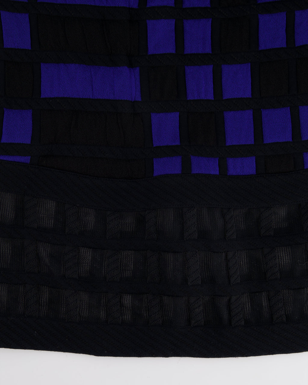Chanel Spring 2013 Black and Electric Blue Checked Bandeau Dress Size FR 36 (UK 8)