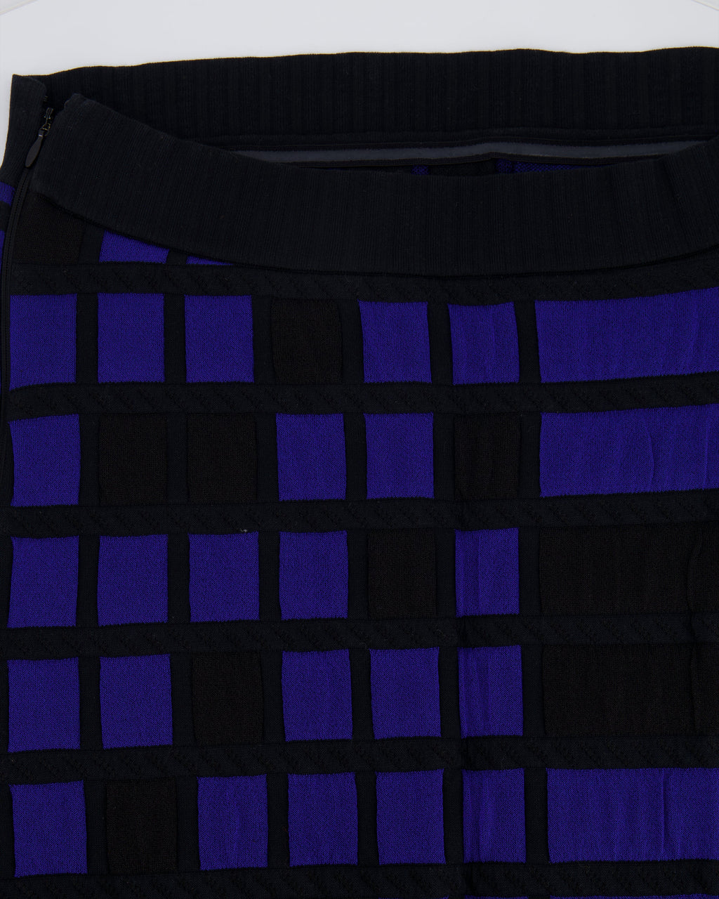 Chanel Spring 2013 Black and Electric Blue Checked Bandeau Dress Size FR 36 (UK 8)