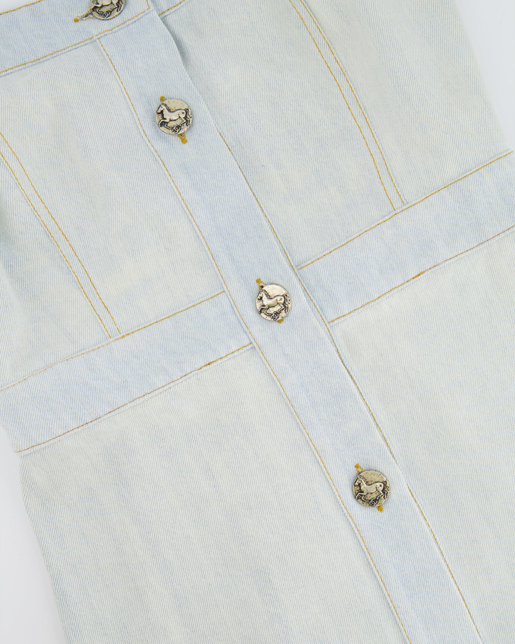 Chanel 18C Light Blue Denim Mini Dress with Button Detail Size FR 38 (UK 10) RRP £2,200