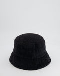Chanel Black Terry Towelling Bucket Hat with CC Logo Size L