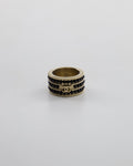 Chanel A/16 Black CC 3 Tiered Beaded Ring
