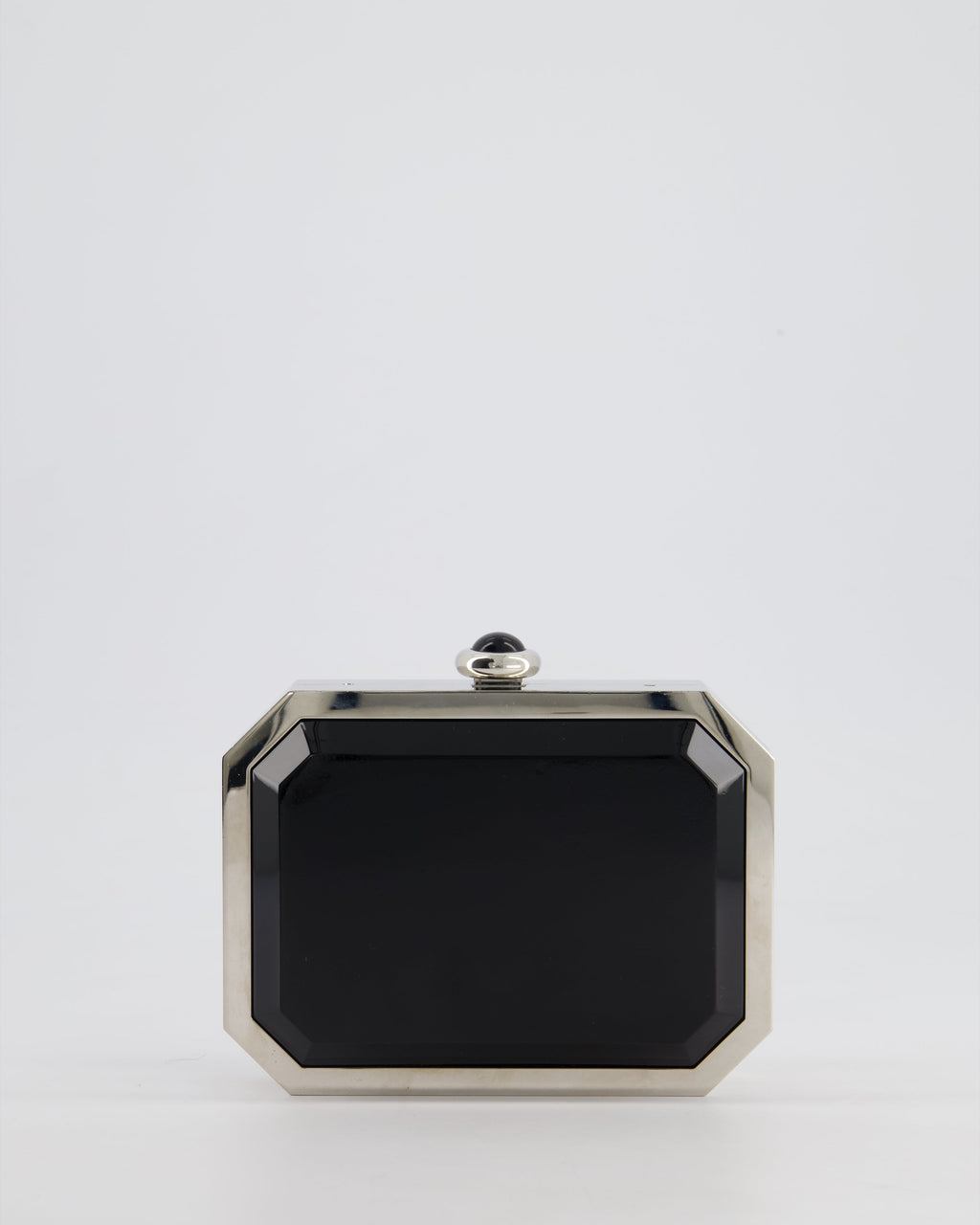 *Limited Edition* Chanel Silver, Black Minaudiere Plexiglass Clutch Bag