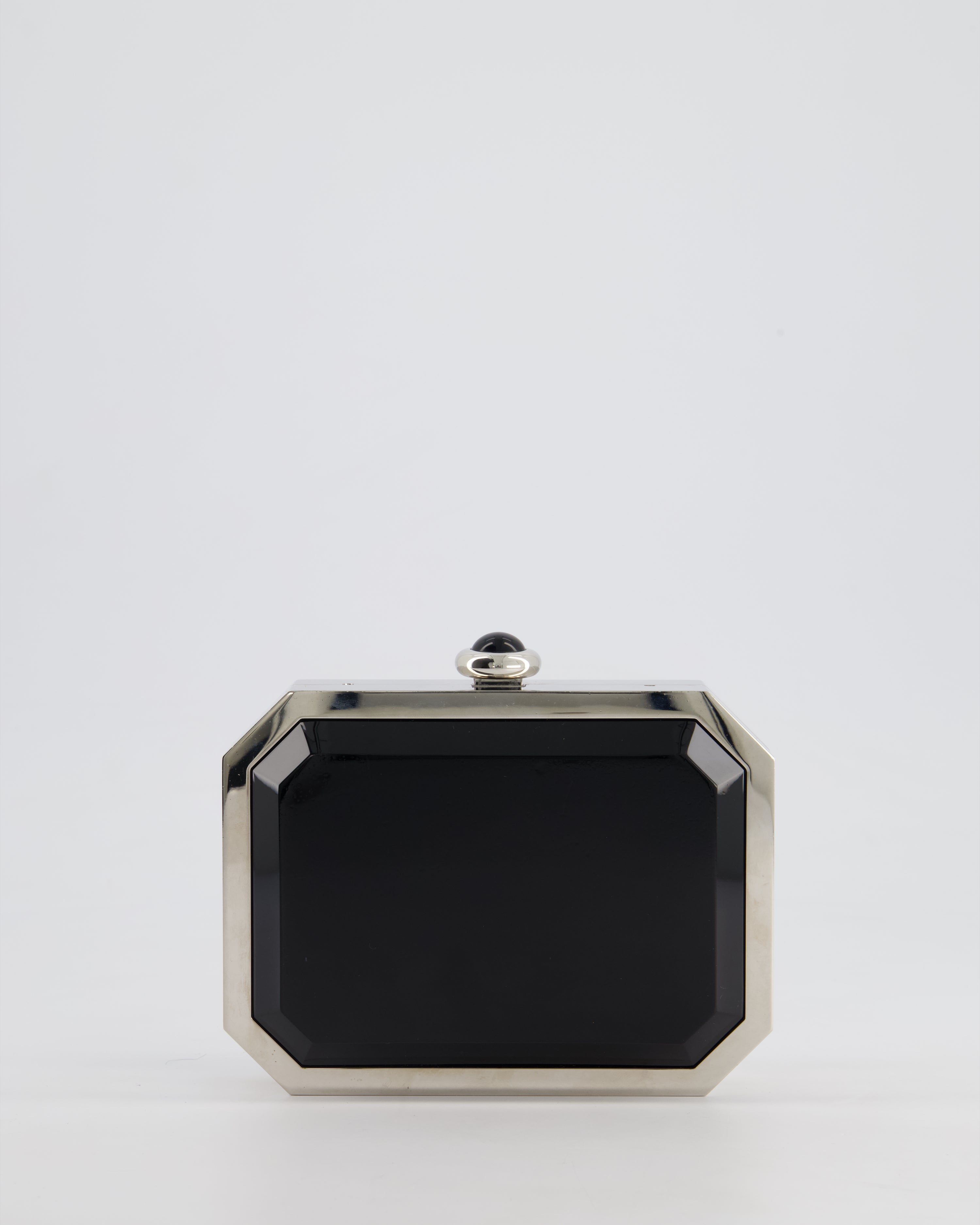 *Limited Edition* Chanel Silver, Black Minaudiere Plexiglass Clutch Bag