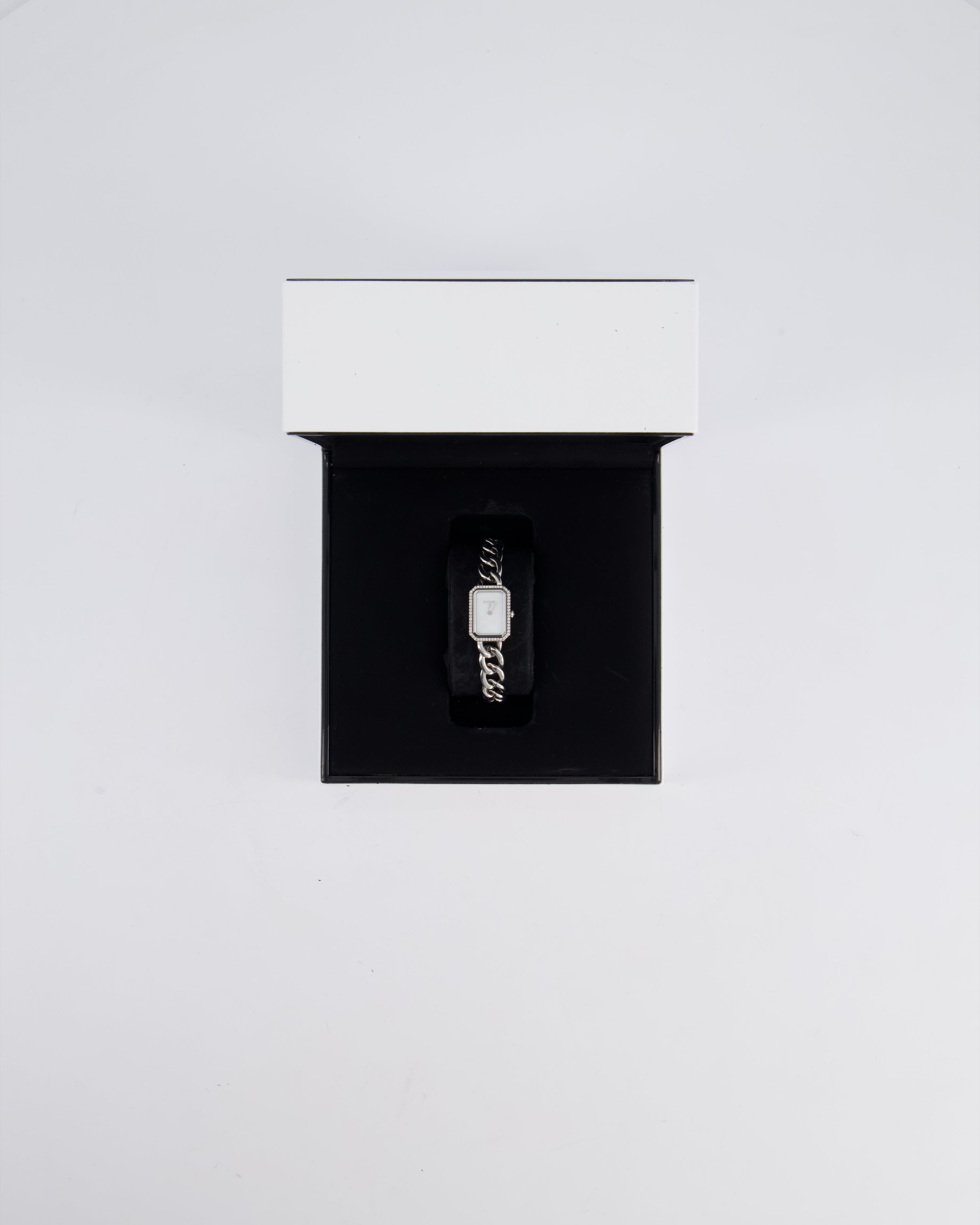 Chanel Stainless Steel Premiere H3253 Diamond and Mother of Pearl 26mm Quartz Watch