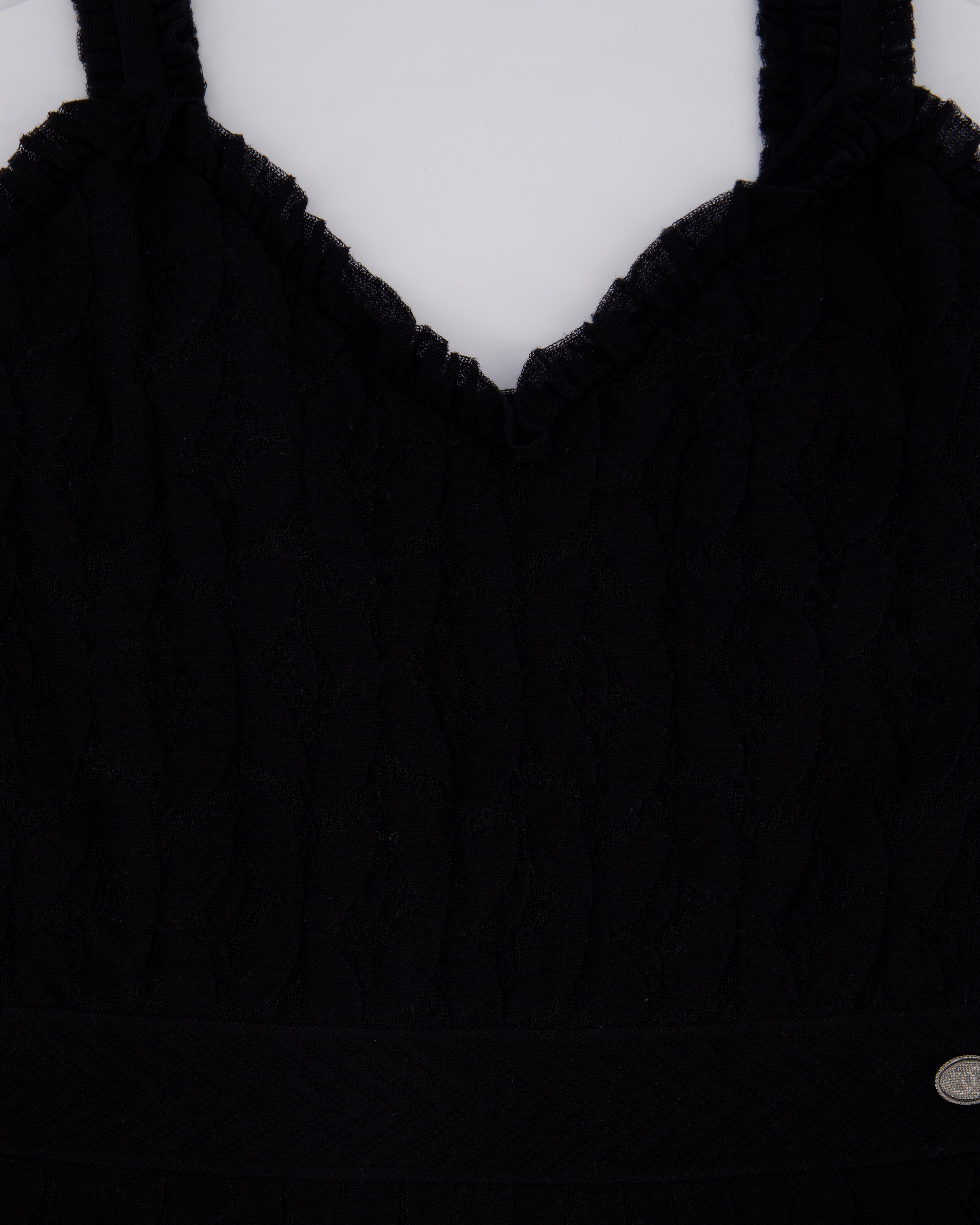 Chanel Black A-Line Lace Mini Dress Size FR 38 (UK 10)