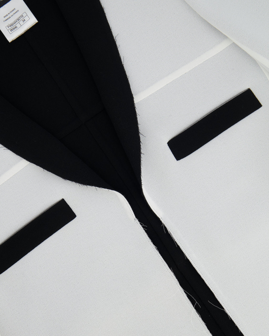 Chanel 14S Pale Grey and Black Trim Jacket with Belt and CC Button Details Size FR 34 (UK 6) RRP £3,250