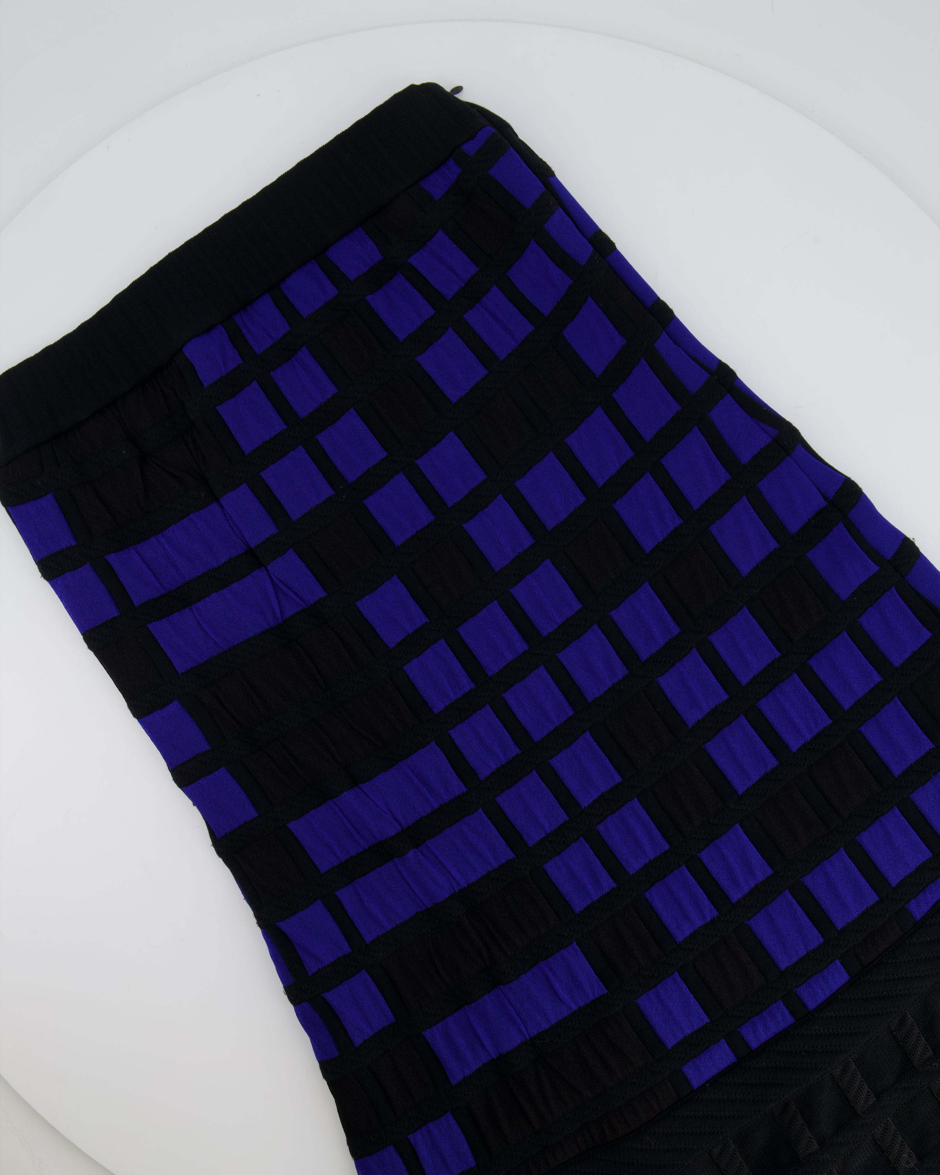 *FIRE PRICE* Chanel Spring 2013 Black and Blue Checked Mini Bandeau Dress Size FR 40 (UK 12) RRP £1,300