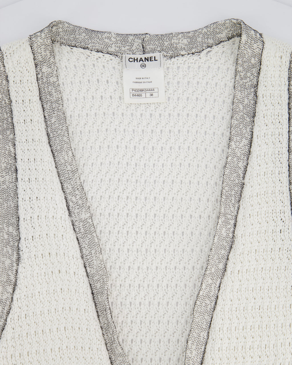 Chanel White Long Line Button Down Vest with Pocket Detail FR 38 (UK 10)