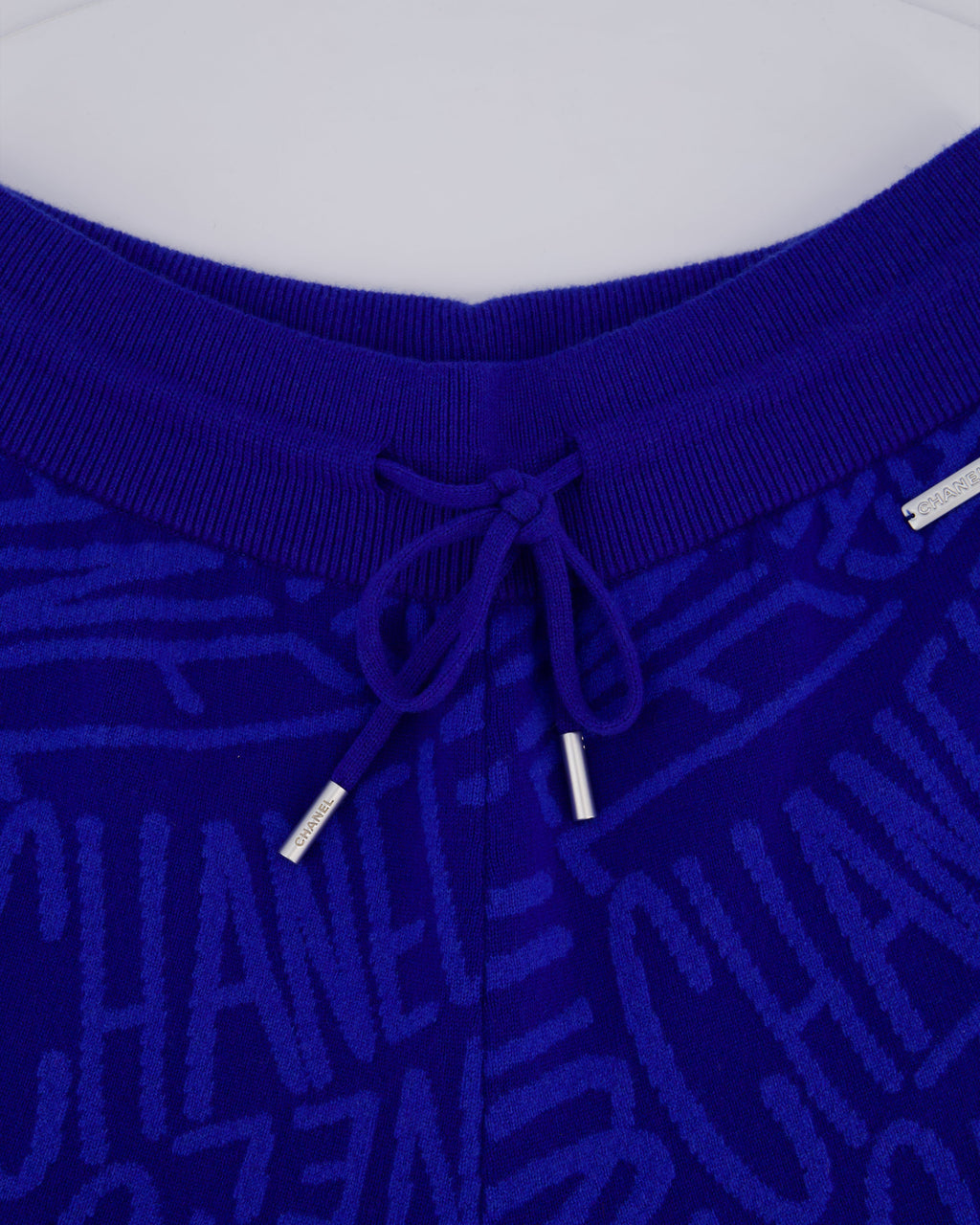 Chanel 21N Electric Blue Cashmere Jogging Bottom with Logo Detail Size FR 44 (UK 14) RRP £2,370
