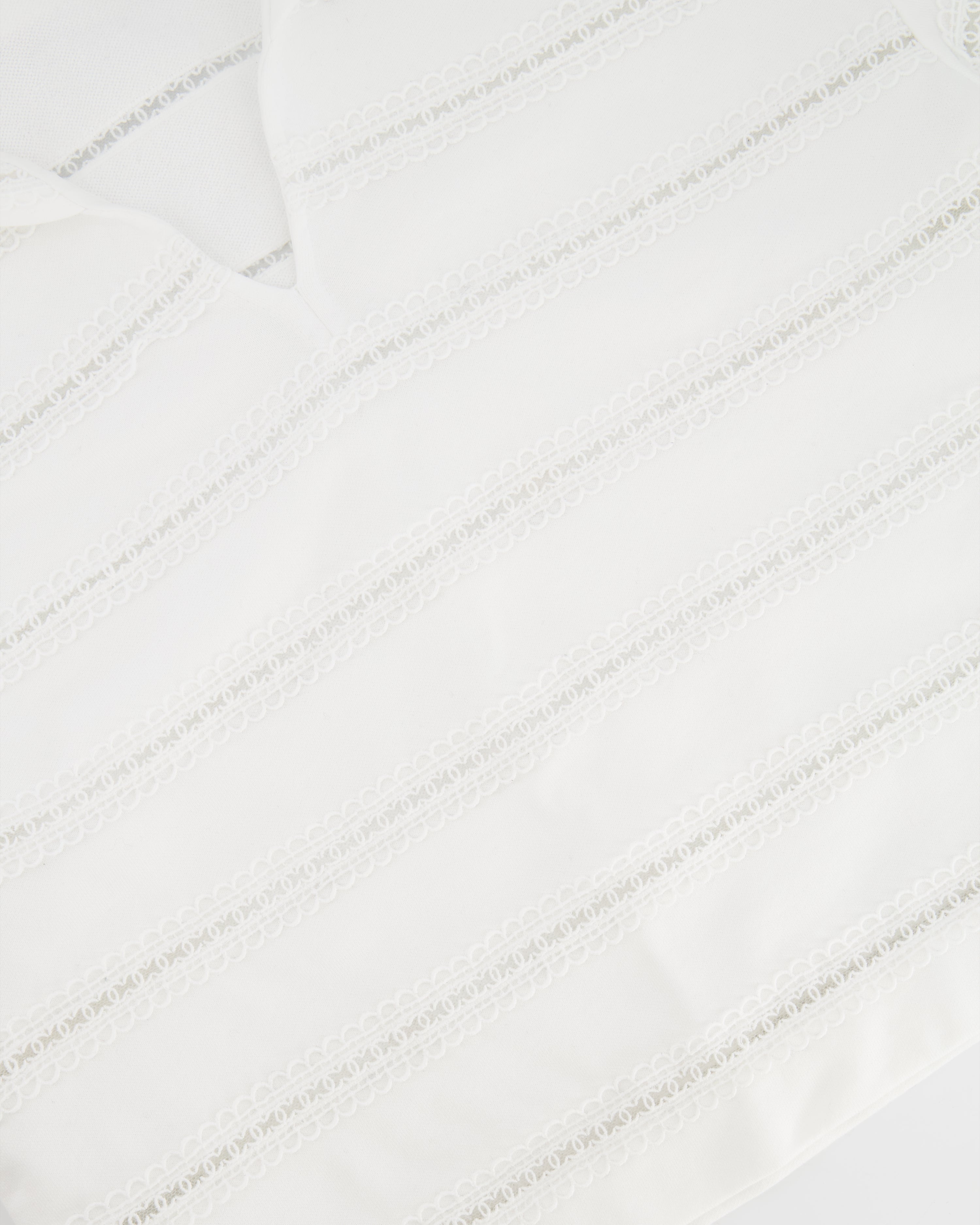 Chanel White Blouse with CC Logo Embroideries Size FR 34 (UK 6)