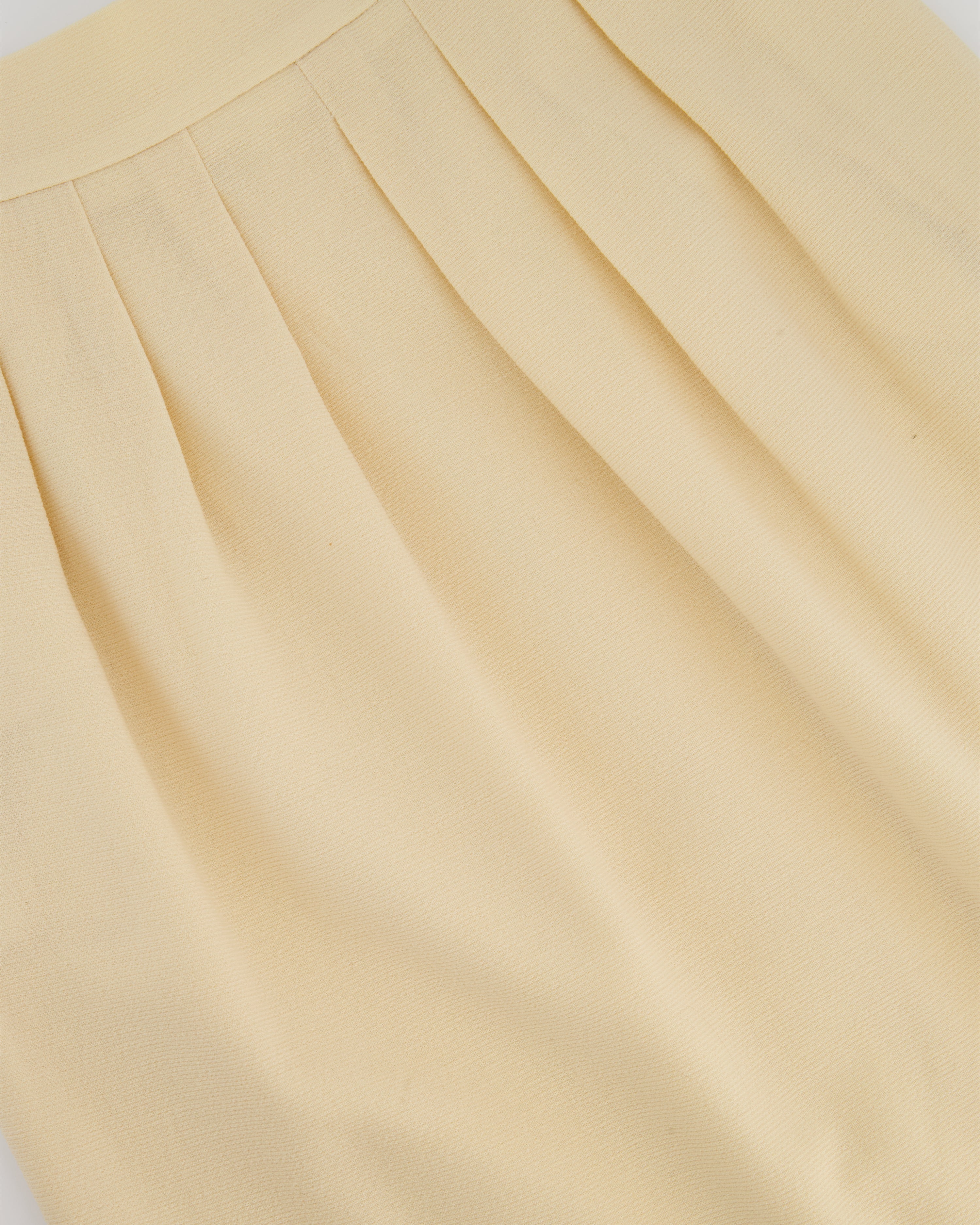 Chanel Vintage Cream Double Breasted Wool Blazer Jacket and Skirt Set with Gold CC Logo Button Detail FR 36 (UK 8)