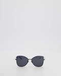 Chanel Black Metal Frame Sunglasses with Logo Detail