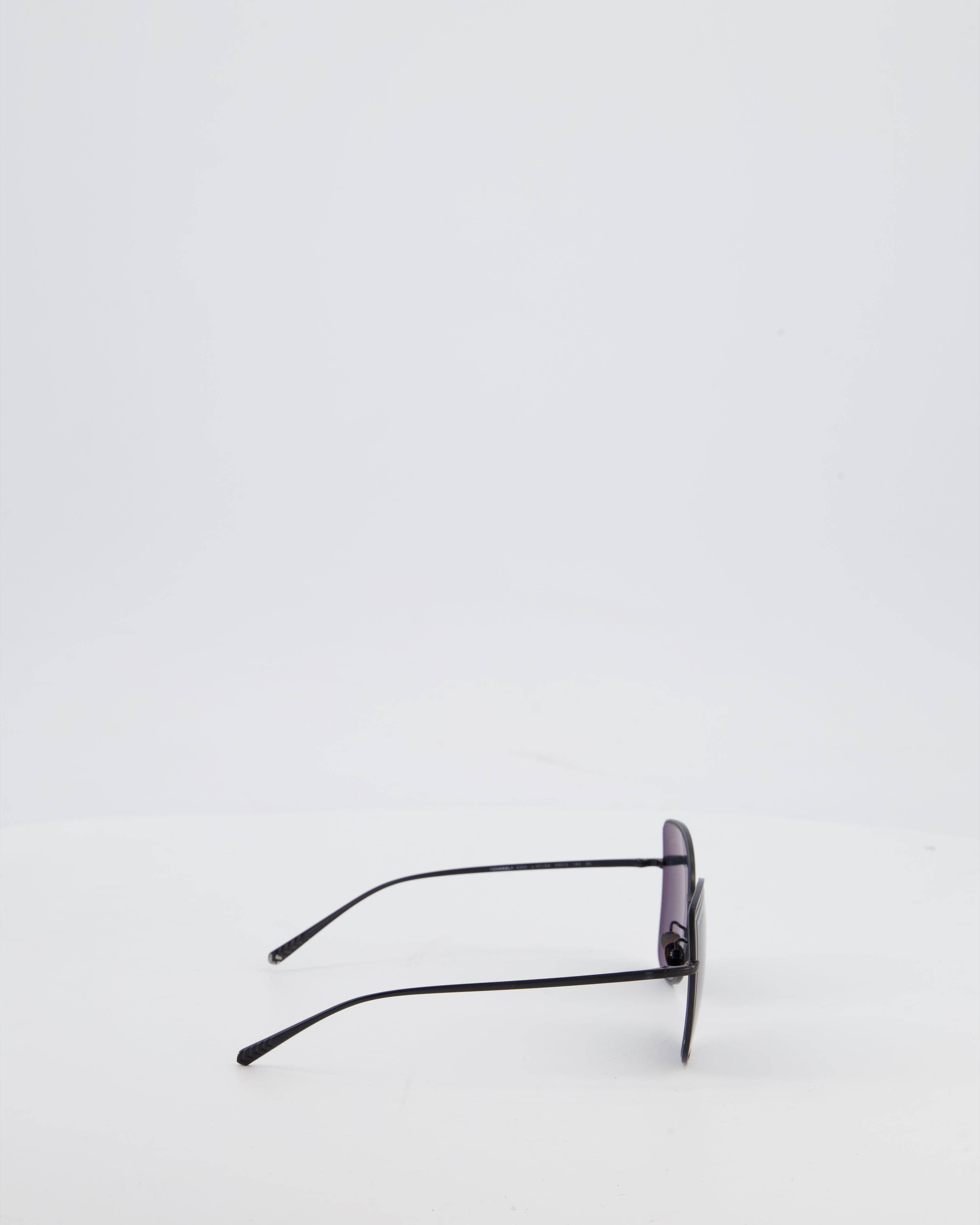 Chanel Black Metal Frame Sunglasses with Logo Detail
