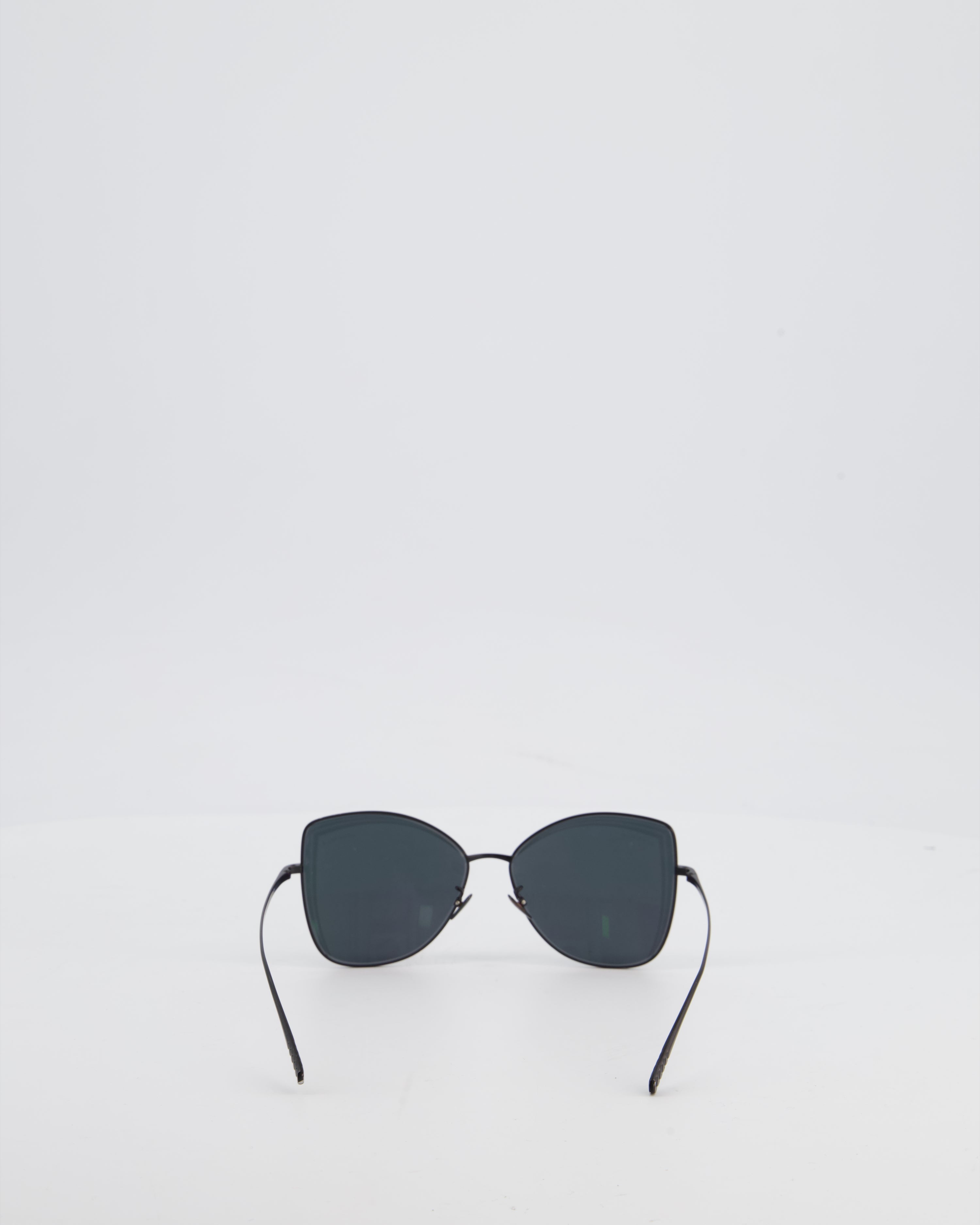 Chanel Black Metal Frame Sunglasses with Logo Detail