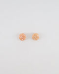 Chanel Vintage Blush Pink Round Clip On Earrings with Pearl Embellishments and CC Logo Details