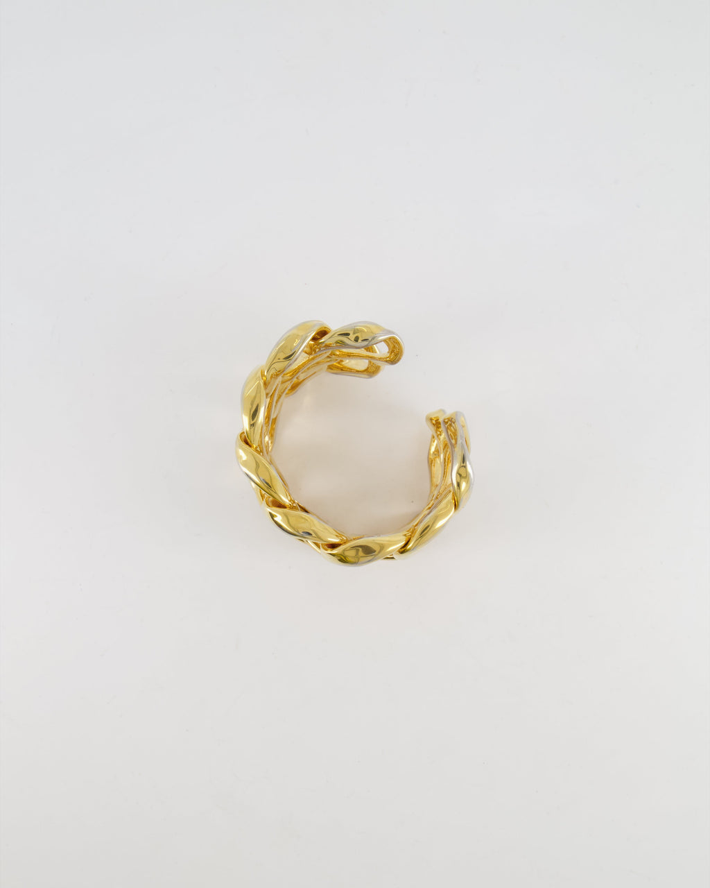 Chanel 2003 Vintage Shiny Gold Chain Bangle Bracelet