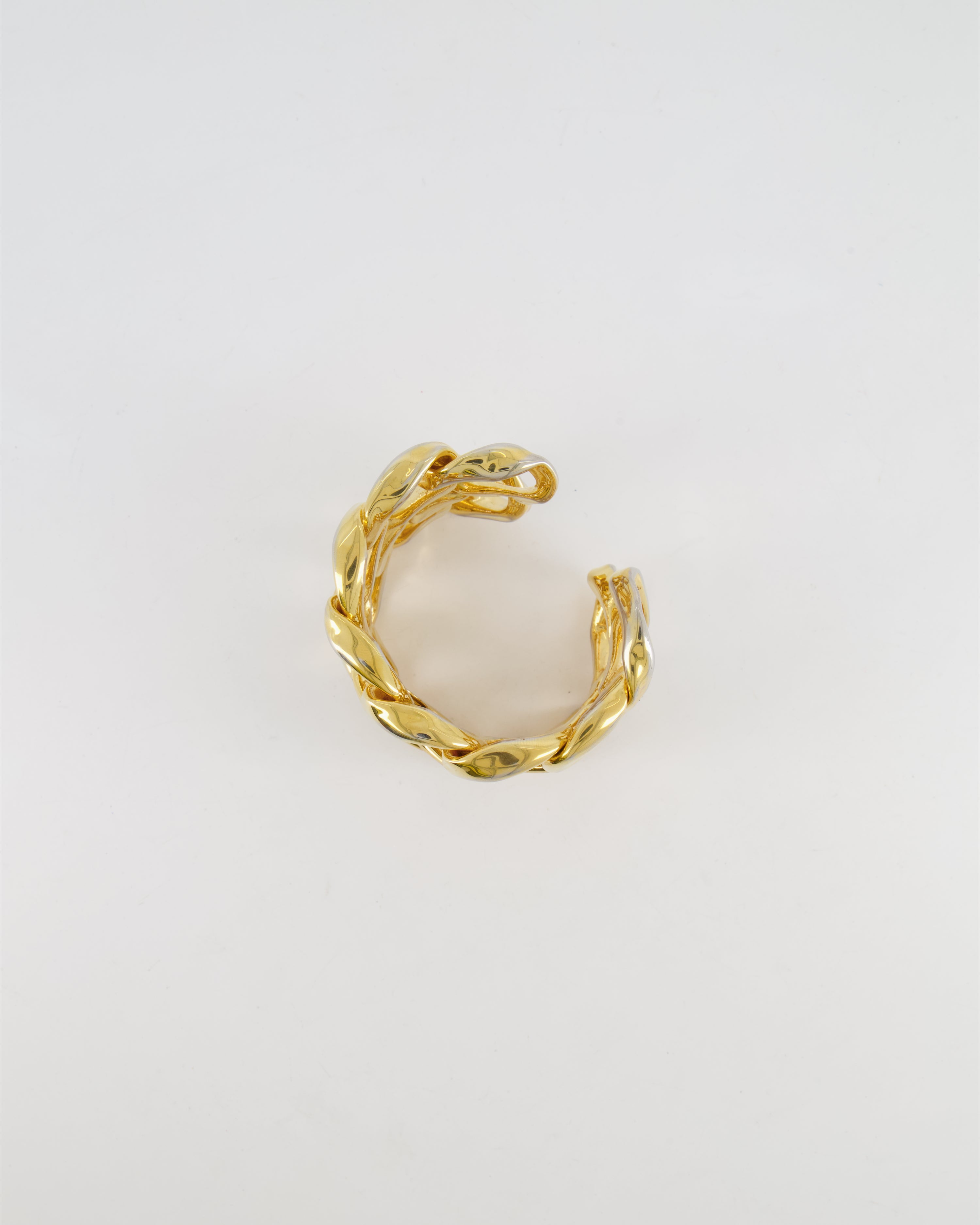 Chanel 2003 Vintage Shiny Gold Chain Bangle Bracelet