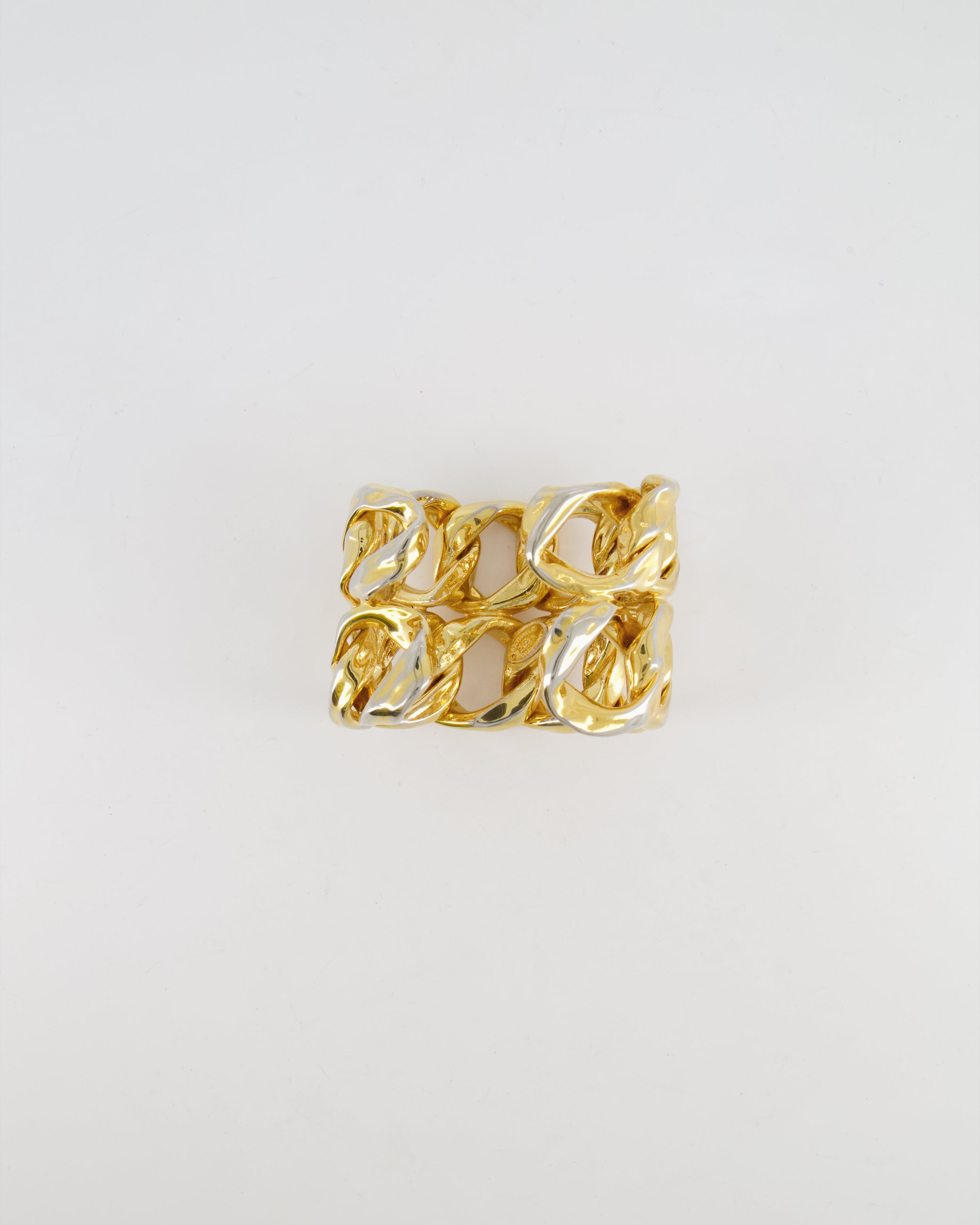 Chanel 2003 Vintage Shiny Gold Chain Bangle Bracelet