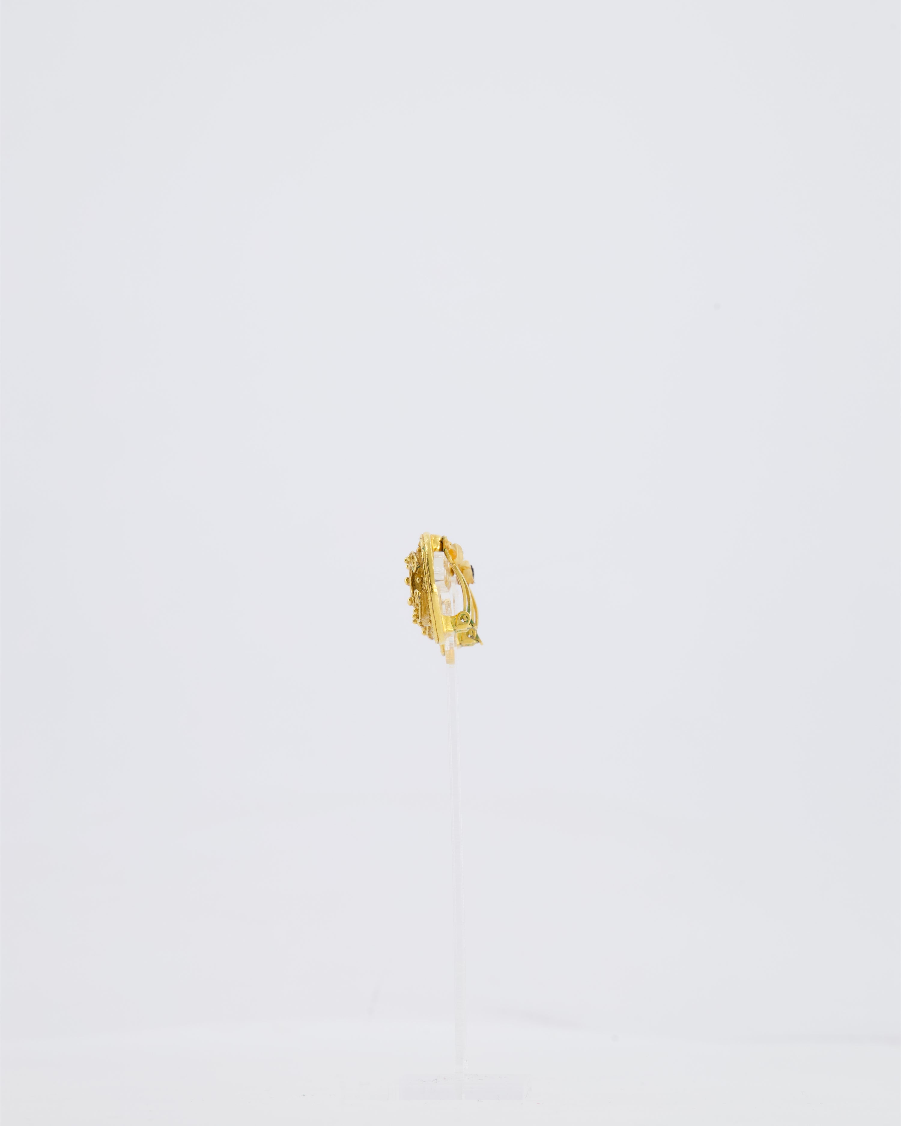 Chanel Coco Mark Vintage CC Textured Clip-On Earrings