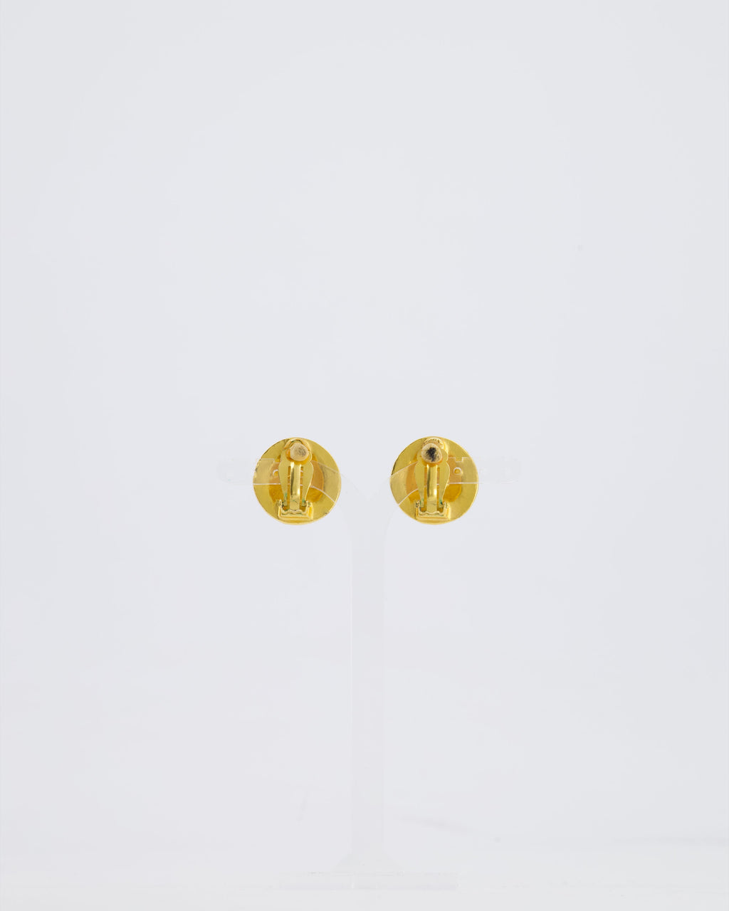Chanel Coco Mark Vintage CC Textured Clip-On Earrings