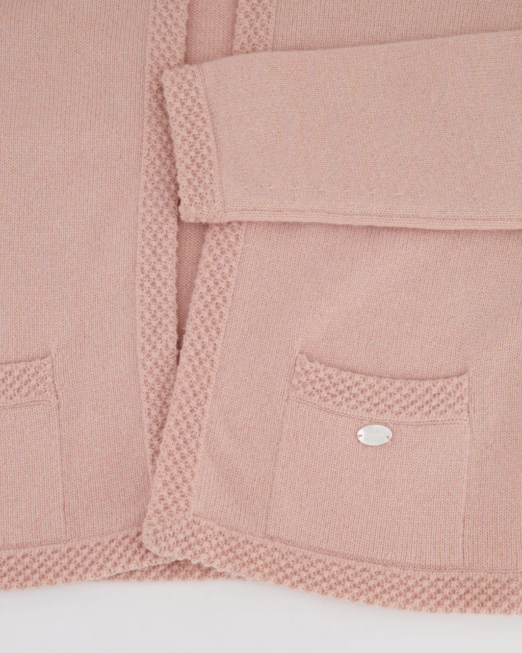 Chanel 05/S Vintage Pink Cashmere Cardigan with Floral Crystals Size FR 38 (UK 10)