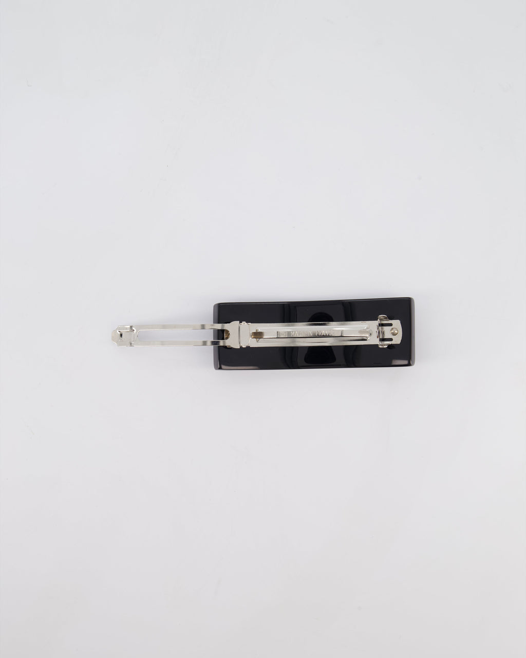 Chanel 16/S Black & White Hair Clip with Logo and Crystals