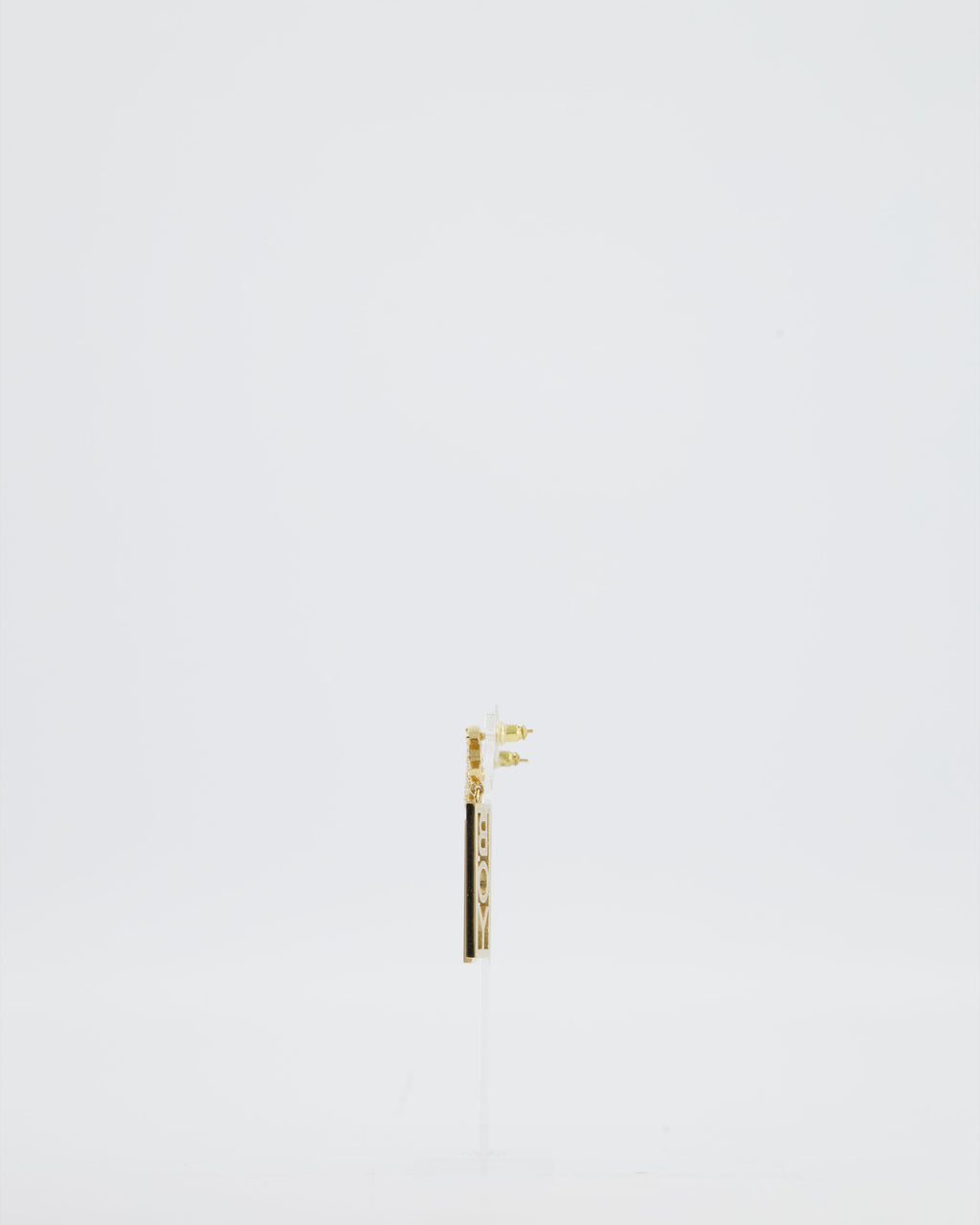 Chanel 22P Gold Crystal CC Earrings Drop BOY Pendant