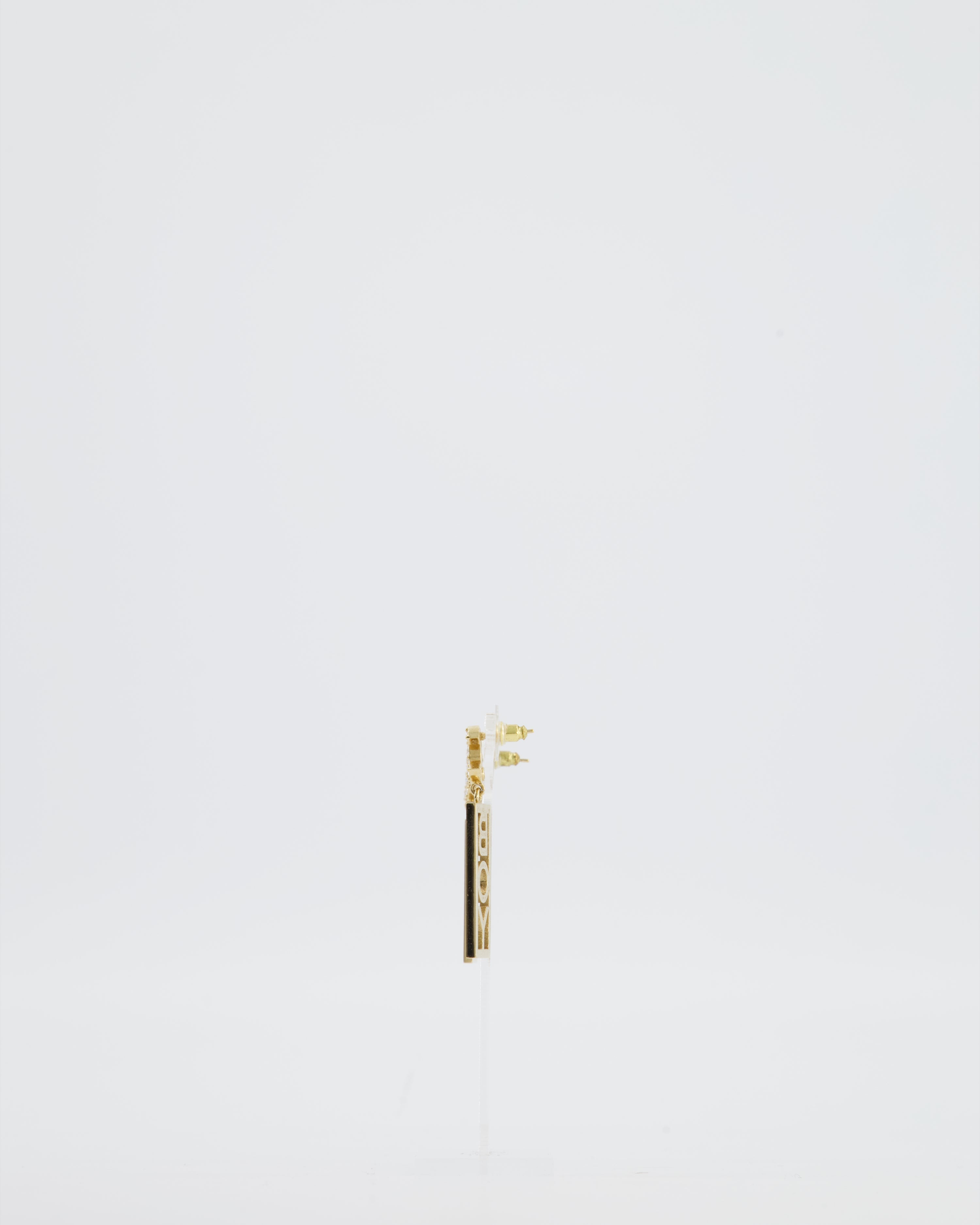Chanel 22P Gold Crystal CC Earrings Drop BOY Pendant