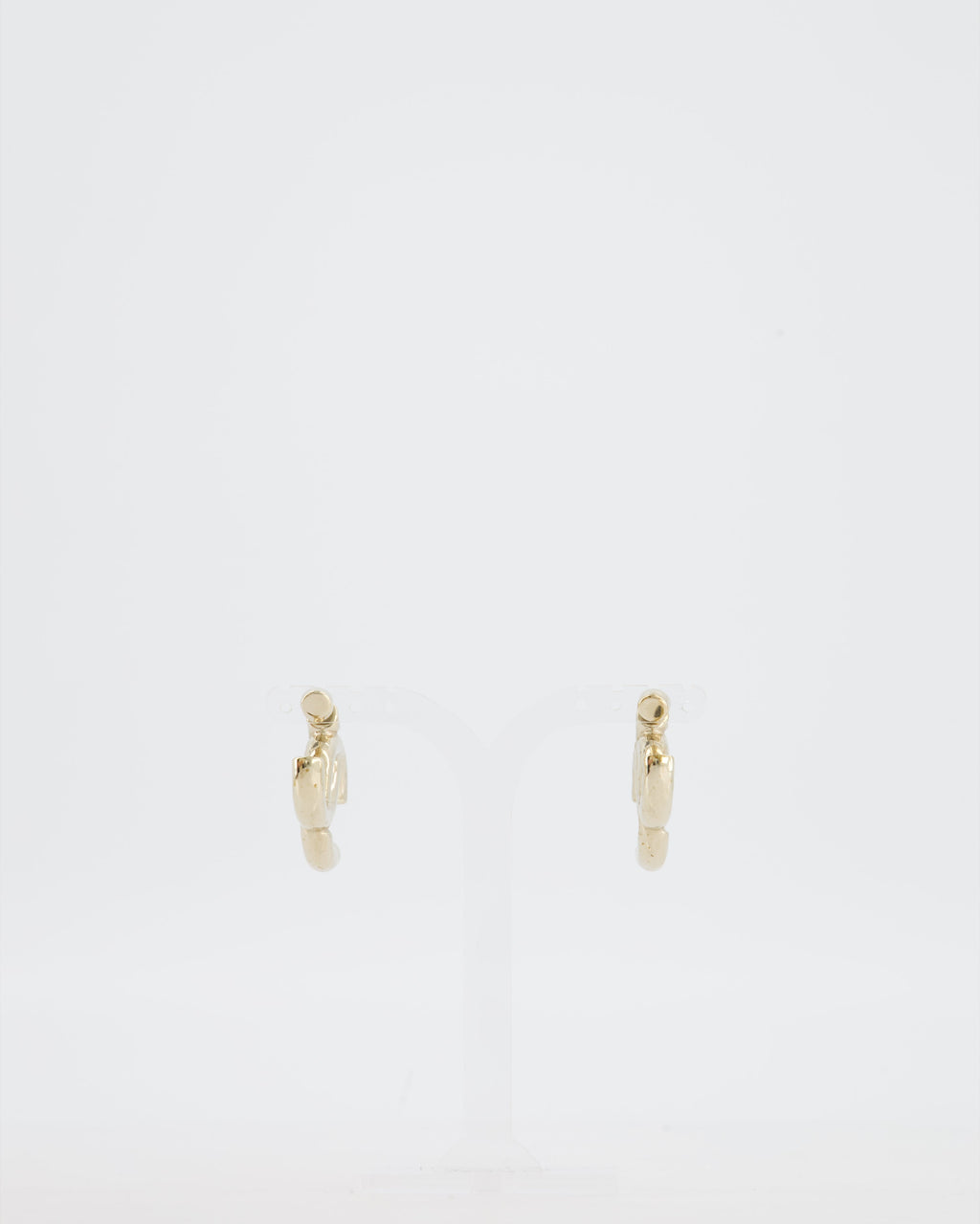 Chanel CC Logo Stud Earrings in Champagne Gold