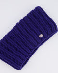 Chanel Resort 2023 Blue Wool Knitted Collar with Multi-Colour Crystal Embellished CC Logo Detail Size S