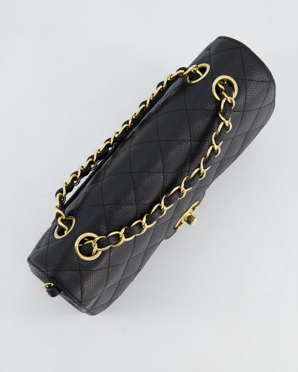 Chanel Black Small Classic Double Flap Bag in Caviar Leather with Gold Hardware