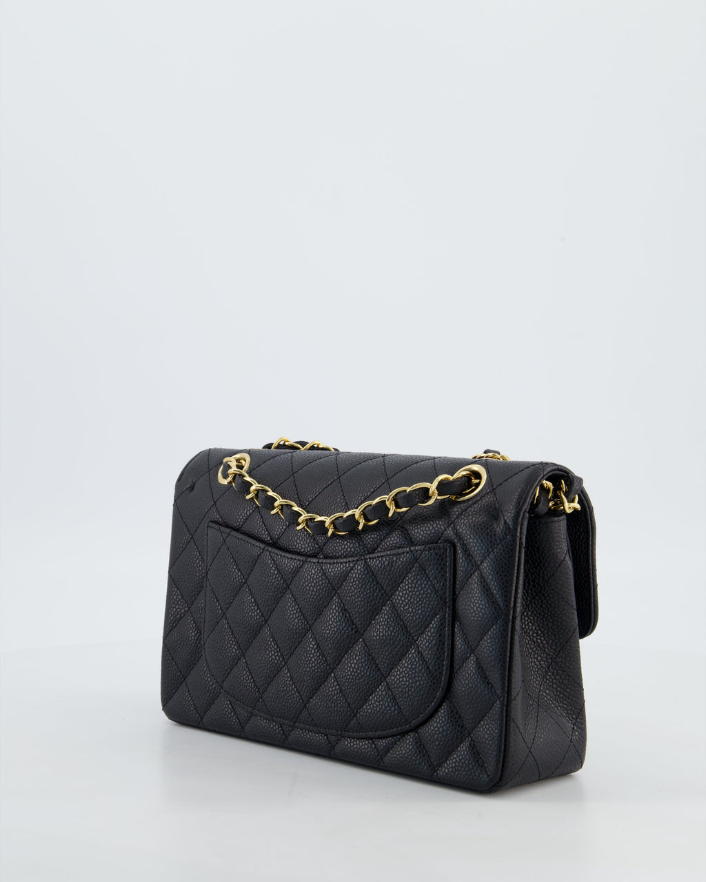Chanel Black Small Classic Double Flap Bag in Caviar Leather with Gold Hardware