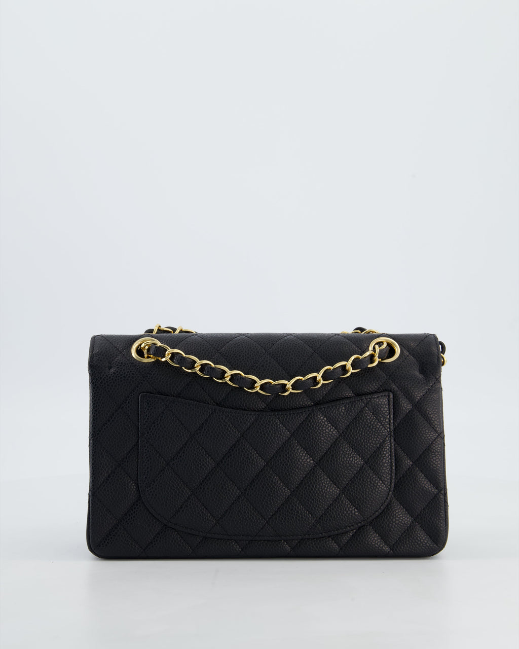 Chanel Black Small Classic Double Flap Bag in Caviar Leather with Gold Hardware