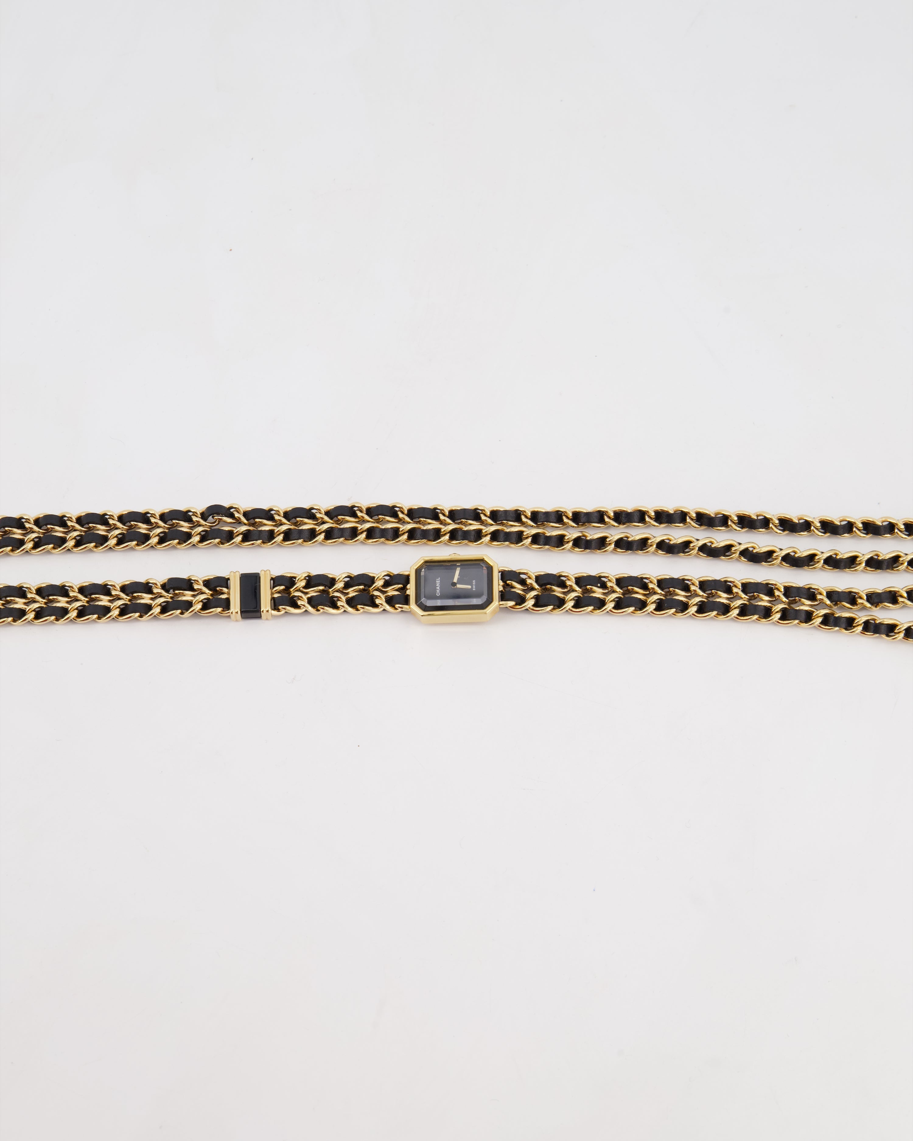 Chanel Premiere Sound Black and Gold Earphones and Watch Chain Necklace Set with Leather Travel Case RRP £20,000